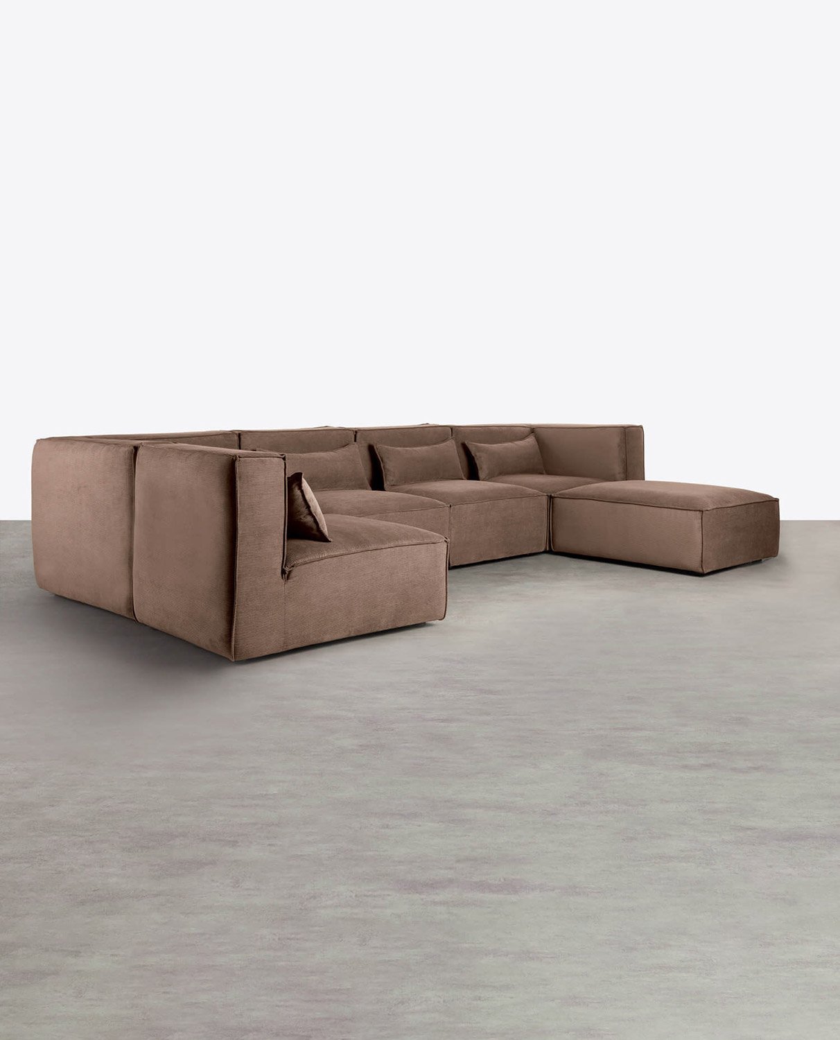 Modulares Sofa 5-teilig und Pouf aus Kord Kilhe, Galeriebild 2