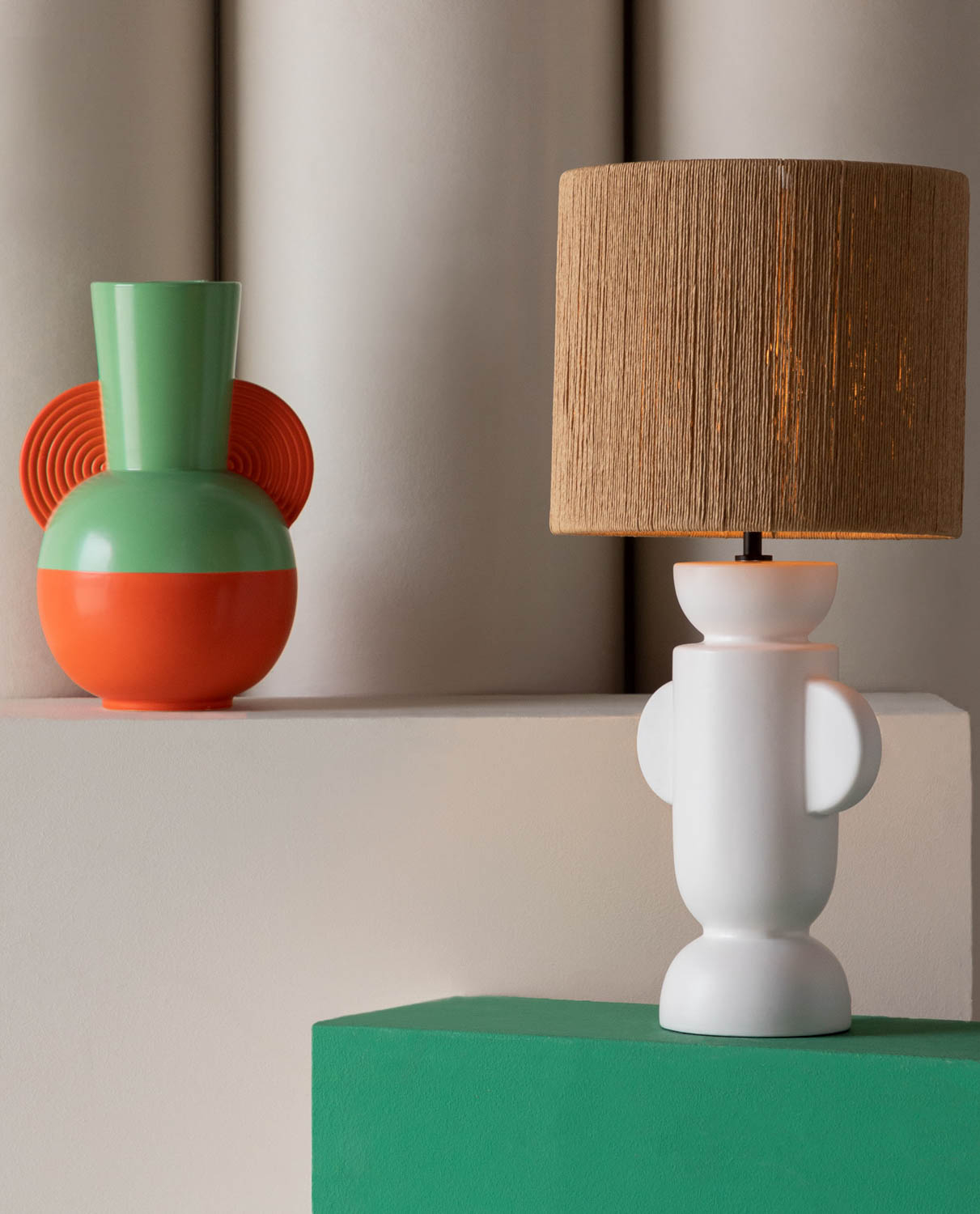 Tischlampe aus Raffiabast Isei, Galeriebild 2