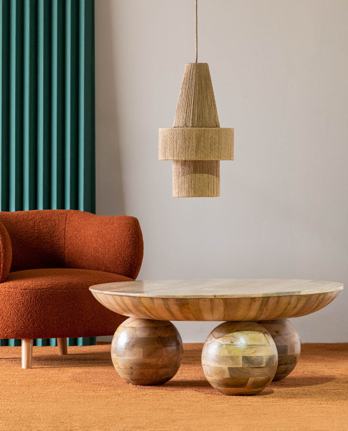 Runder Couchtisch aus Mangoholz (Ø97 cm) Priana, Galeriebild 2
