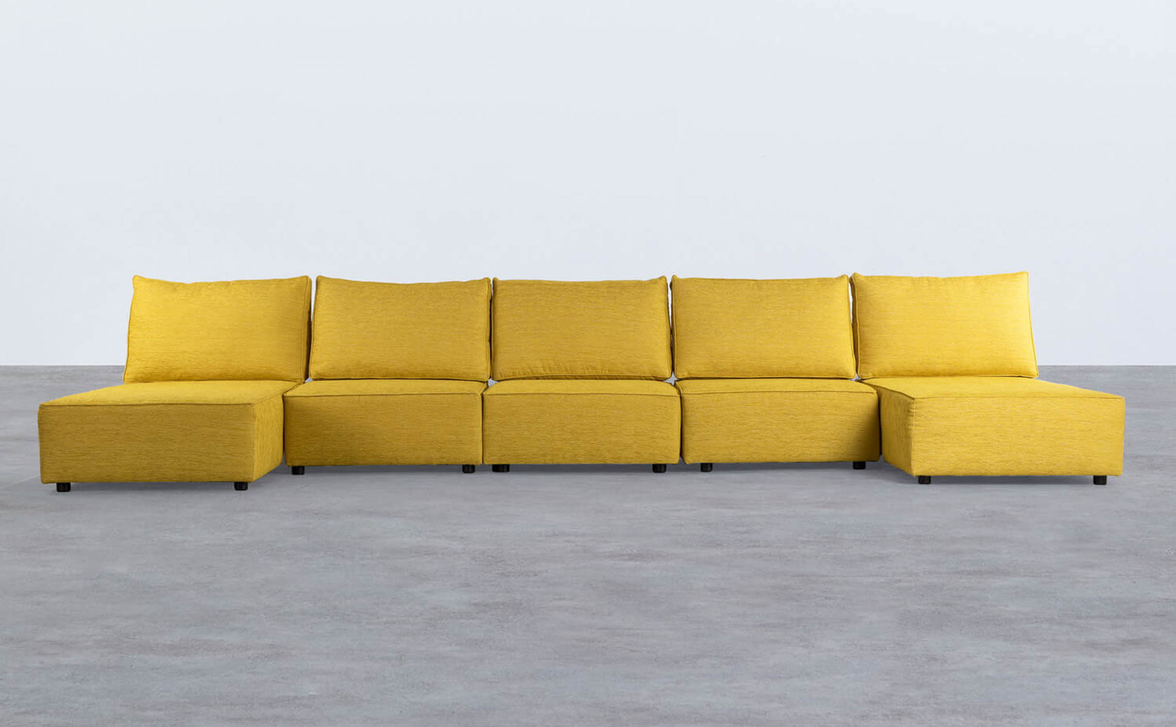 Modulares Doppel Chaise Longue Sofa mit 3 Sesseln Alma Confort