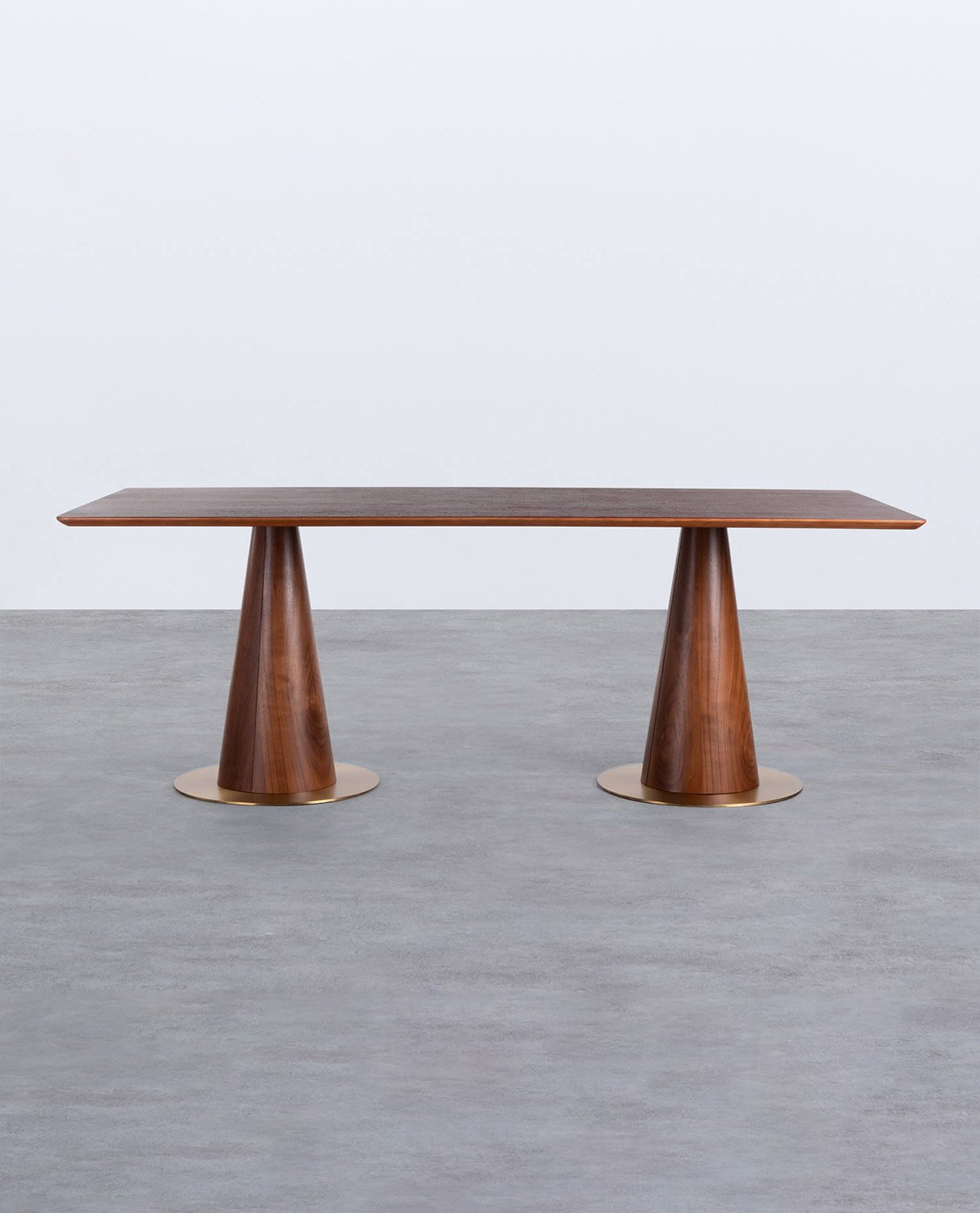 Set aus rechteckigem Era Tisch aus Nussbaumholz und 4 Rene Stühlen aus Holz und Stoff, Galeriebild 2