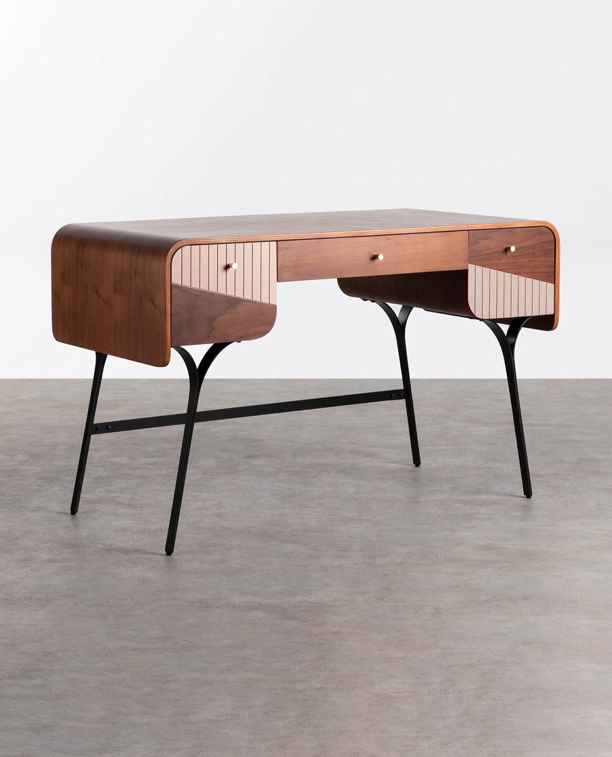 Schreibtisch mit Schubladen aus Holz und Metall Inari, Galeriebild 1