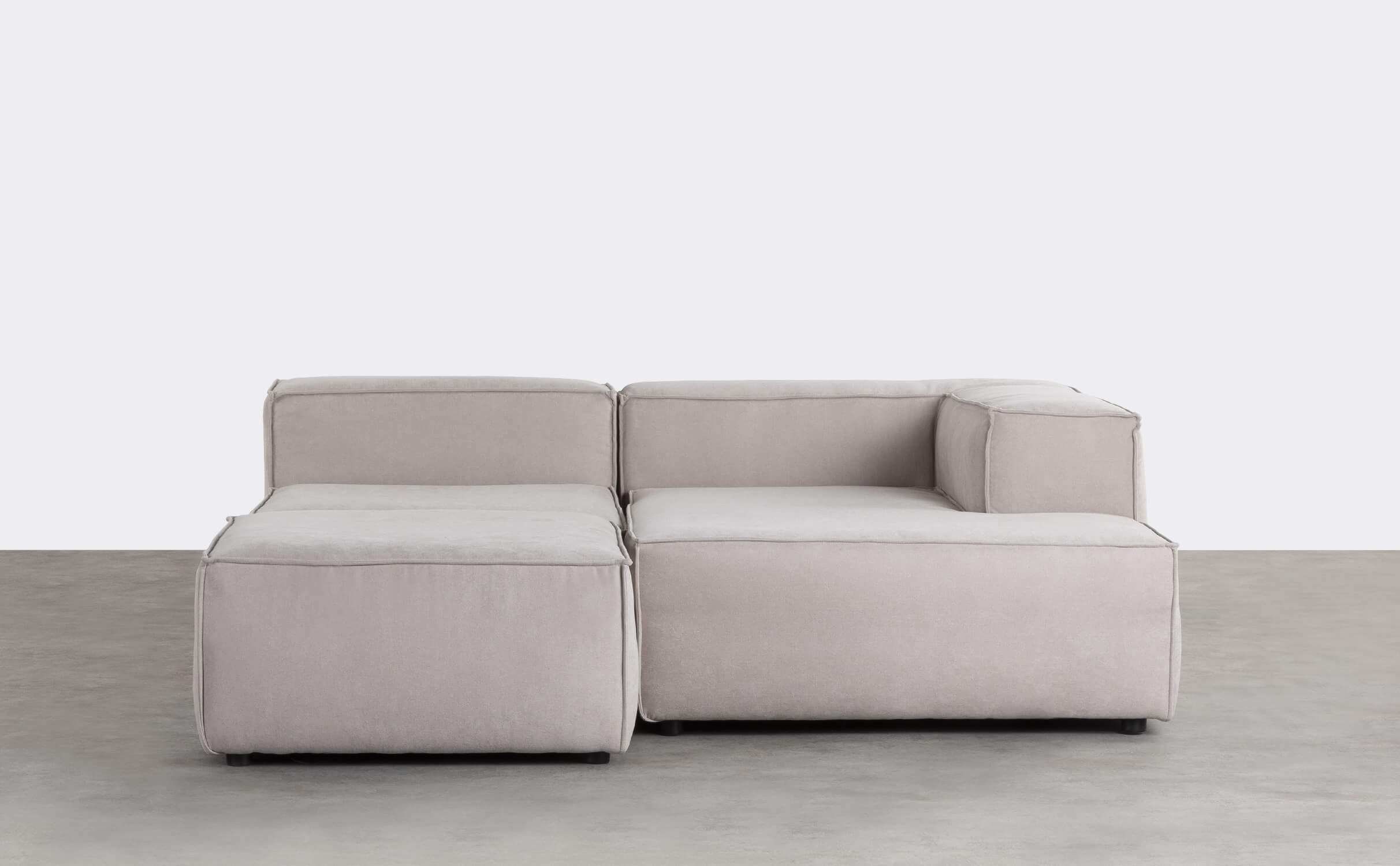 3 Stück Modular Sofa Chaise Longue und Sessel mit Stoff Puff Jordan XL, Galeriebild 1