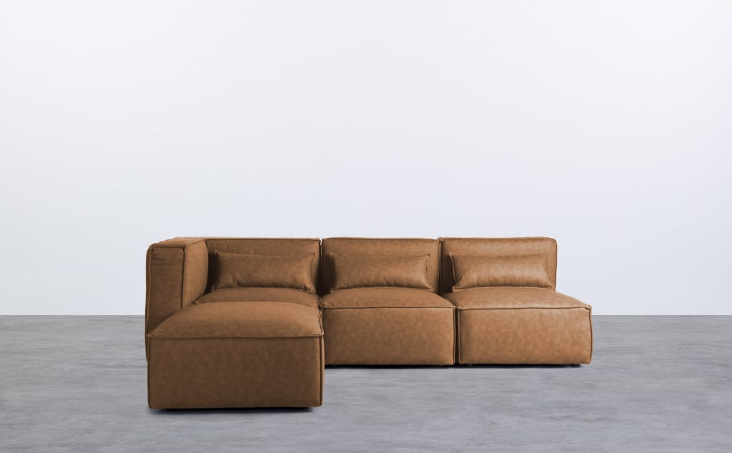 Modulares Sofa 3-Teilig mit 2 Sesseln und Pouf Kilhe