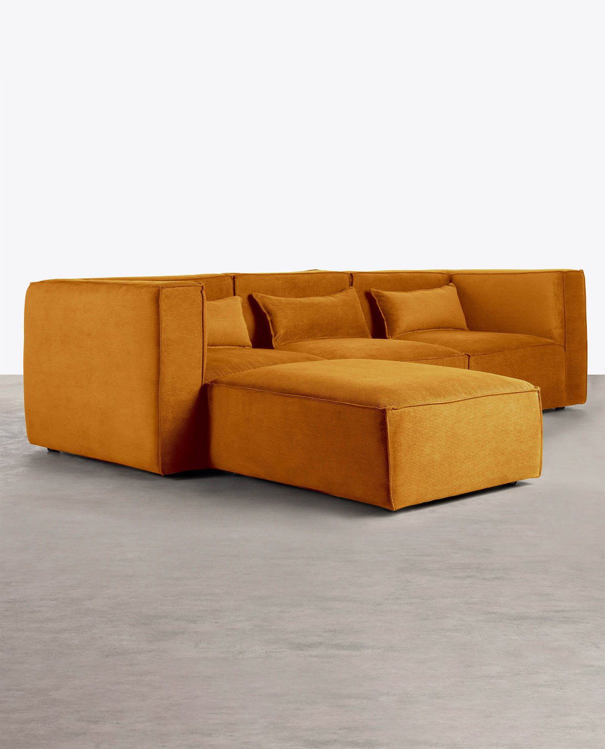 Modulares Sofa 3-Teilig mit 2 Ecksesseln und Pouf aus Kord Kilhe, Galeriebild 2
