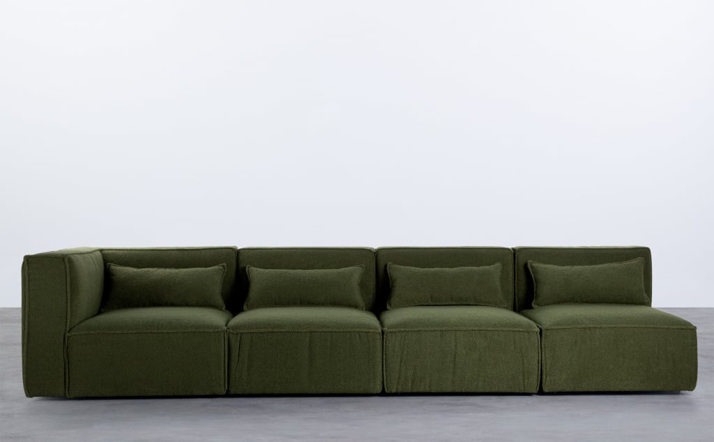 Modulares Sofa 4-Teilig mit 3 Sesseln aus Bouclé Stoff Kilhe