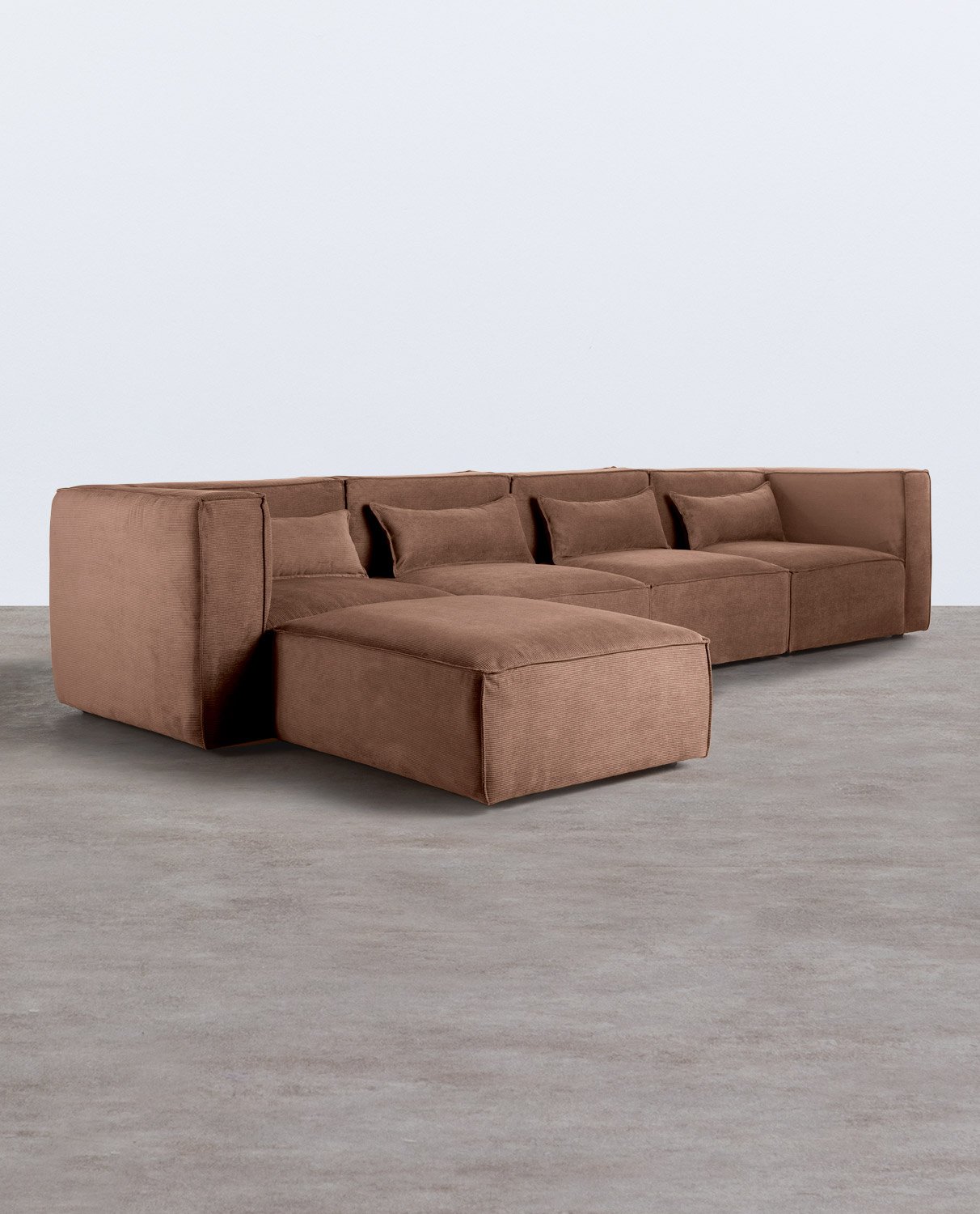 Modulares Sofa 4-Teilig mit 2 Ecksesseln und Pouf aus Kord Kilhe, Galeriebild 2