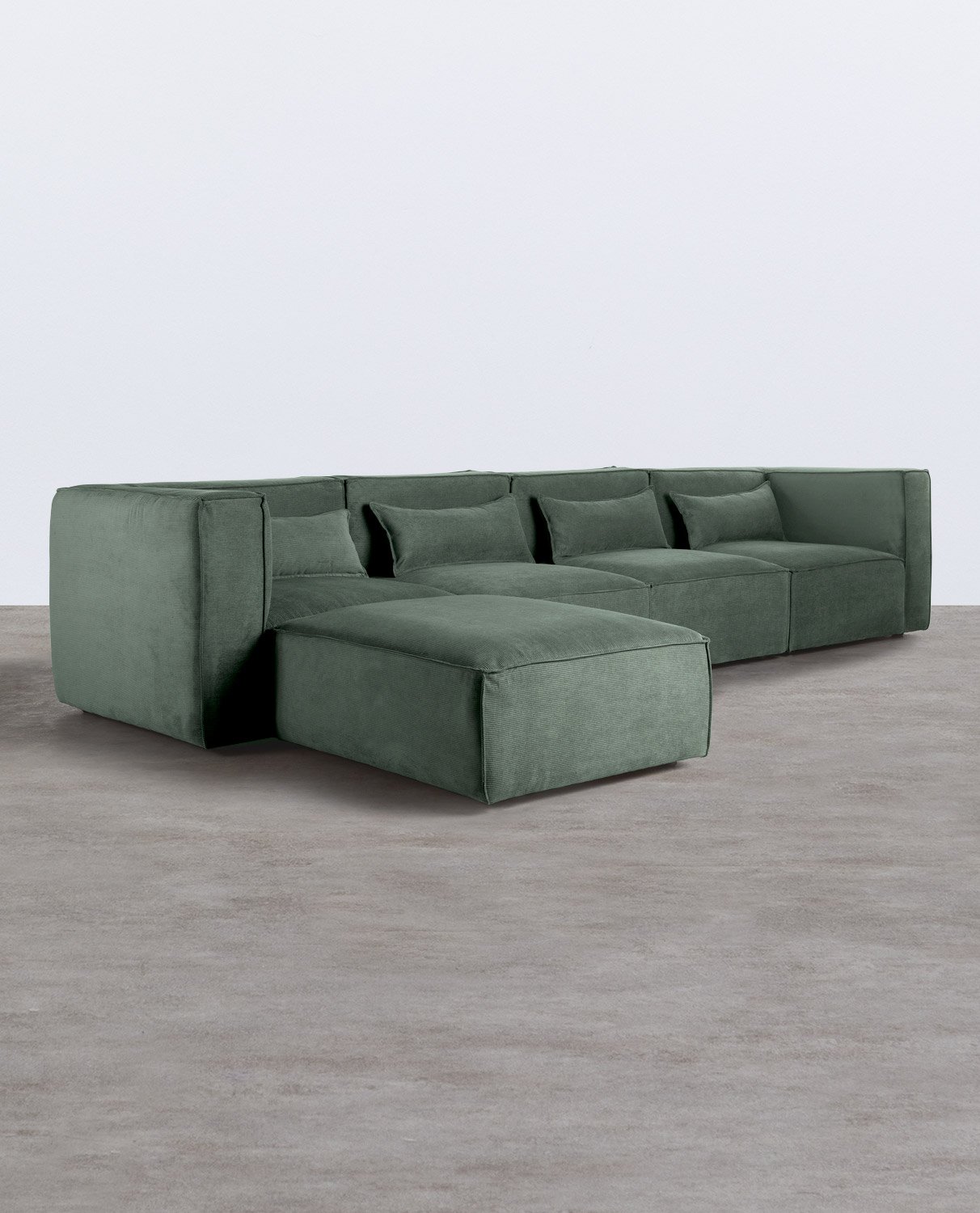 Modulares Sofa 4-Teilig mit 2 Ecksesseln und Pouf aus Kord Kilhe, Galeriebild 2
