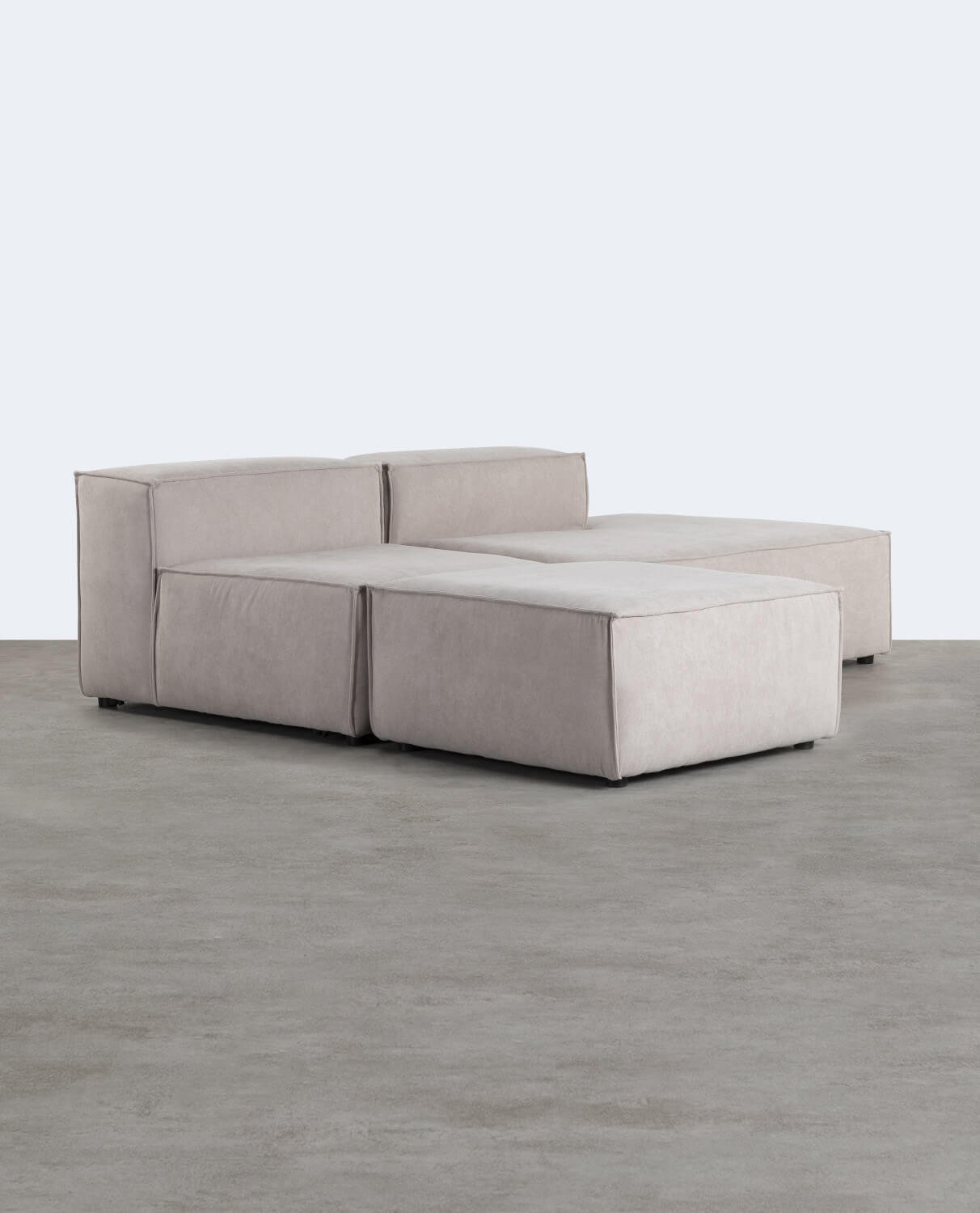 Jordan XL 3-tlg. modulares Sofa, Sessel und Diwan mit Pouf aus Stoff, Galeriebild 2
