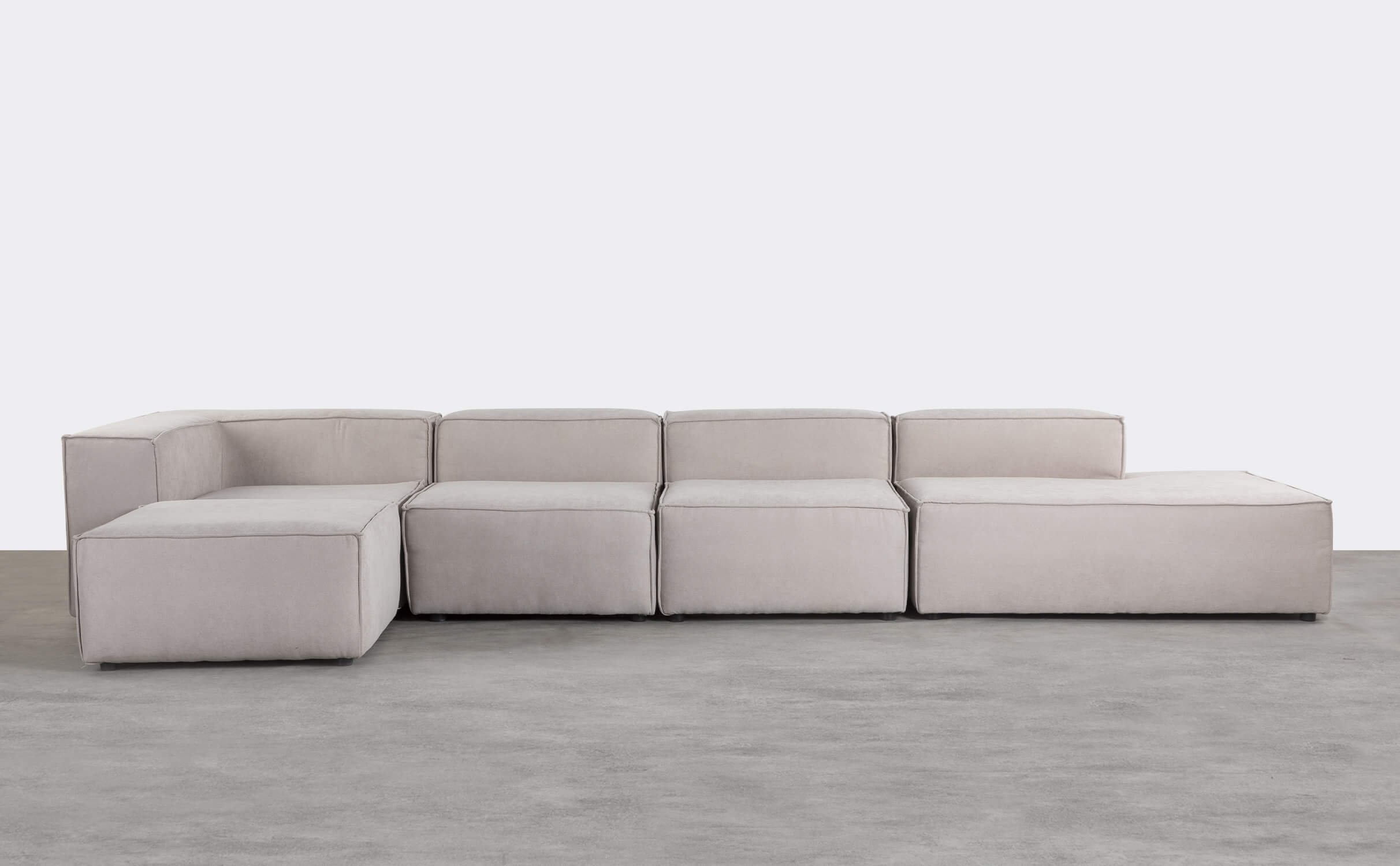 4 Piece Modular Sofa with Divan and Fabric Pouf Jordan Xl, Galeriebild 1