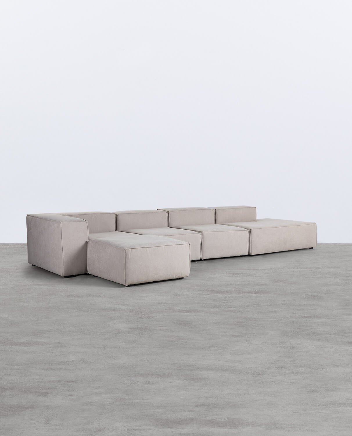 4 Piece Modular Sofa with Divan and Fabric Pouf Jordan Xl, Galeriebild 2