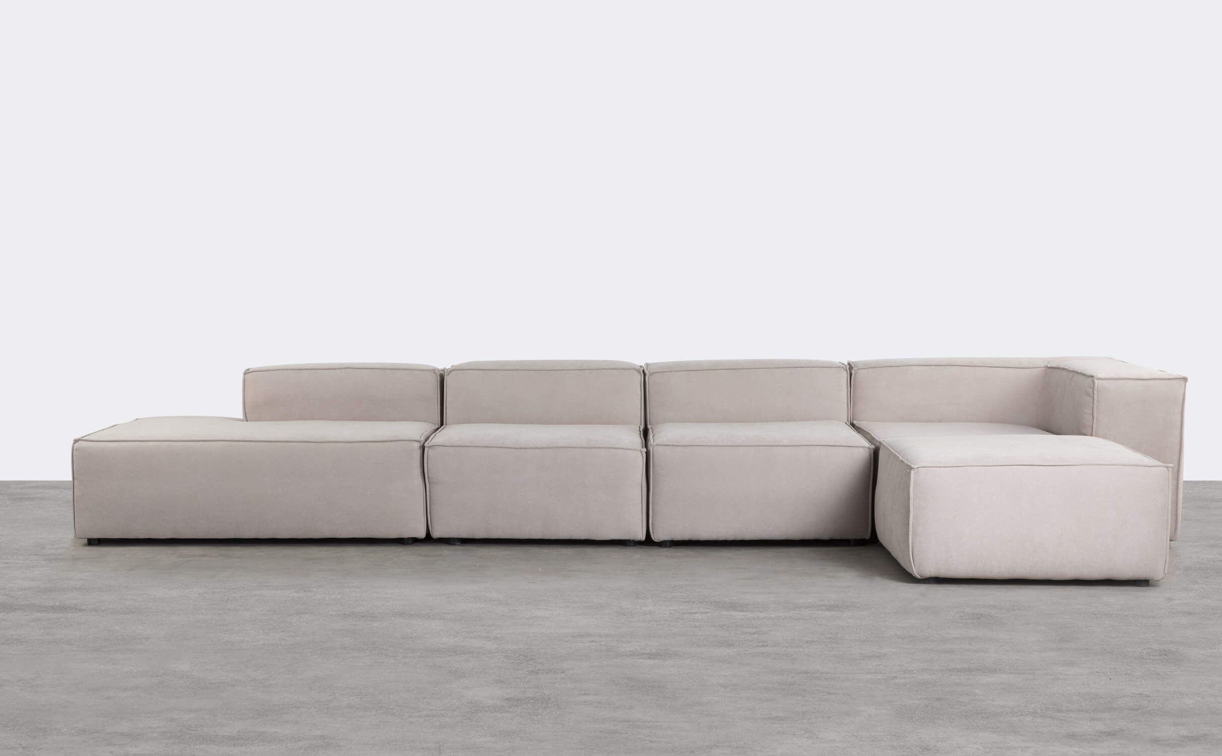 Jordan XL 4-teiliges modulares Sofa mit Diwan und Stoff-Pouf, Galeriebild 1