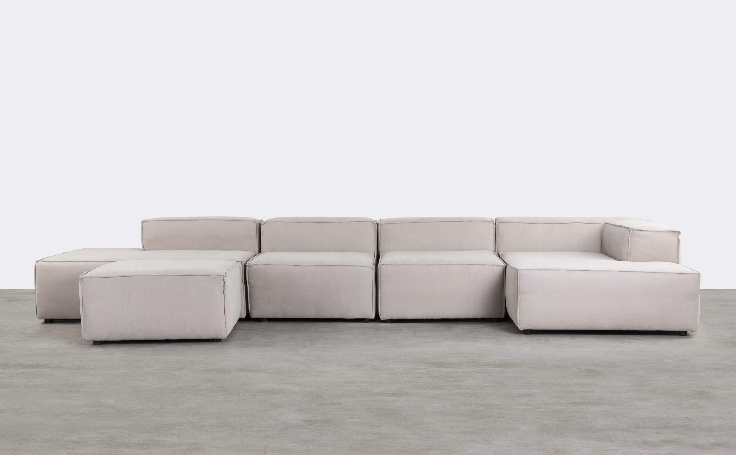 Jordan 5 Piece Modular Sofa mit Chaise Longue, Divan und Fabric Puff Jordan XL, Galeriebild 1