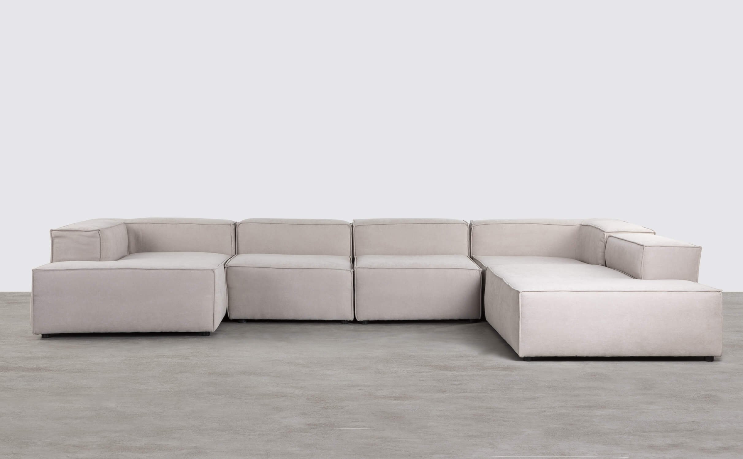 5-teiliges modulares Sofa mit Ecksessel, Chaise Longue und Stoffdiwan Jordan Xl, Galeriebild 1