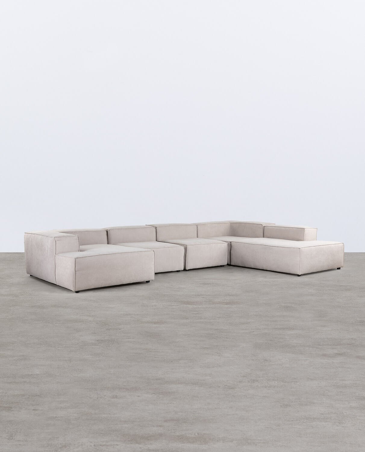 5-teiliges modulares Sofa mit Ecksessel, Chaise Longue und Stoffdiwan Jordan Xl, Galeriebild 2