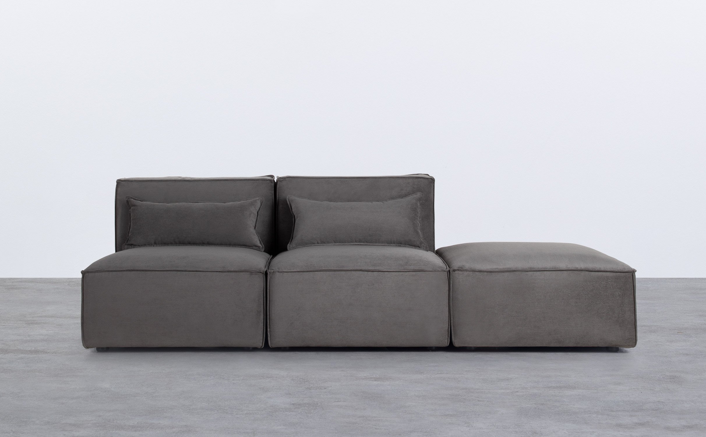 Modulares Sofa 2-Teilig und Pouf aus Kord Kilhe, Galeriebild 1