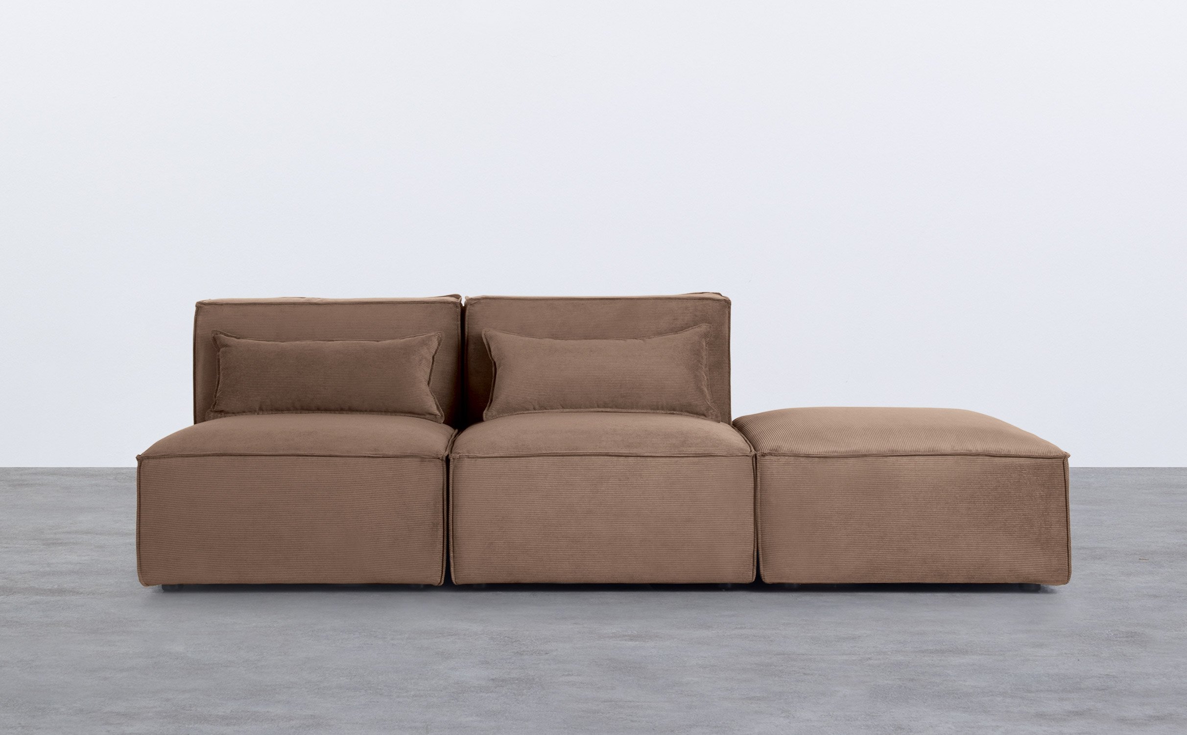 Modulares Sofa 2-Teilig und Pouf aus Kord Kilhe, Galeriebild 1