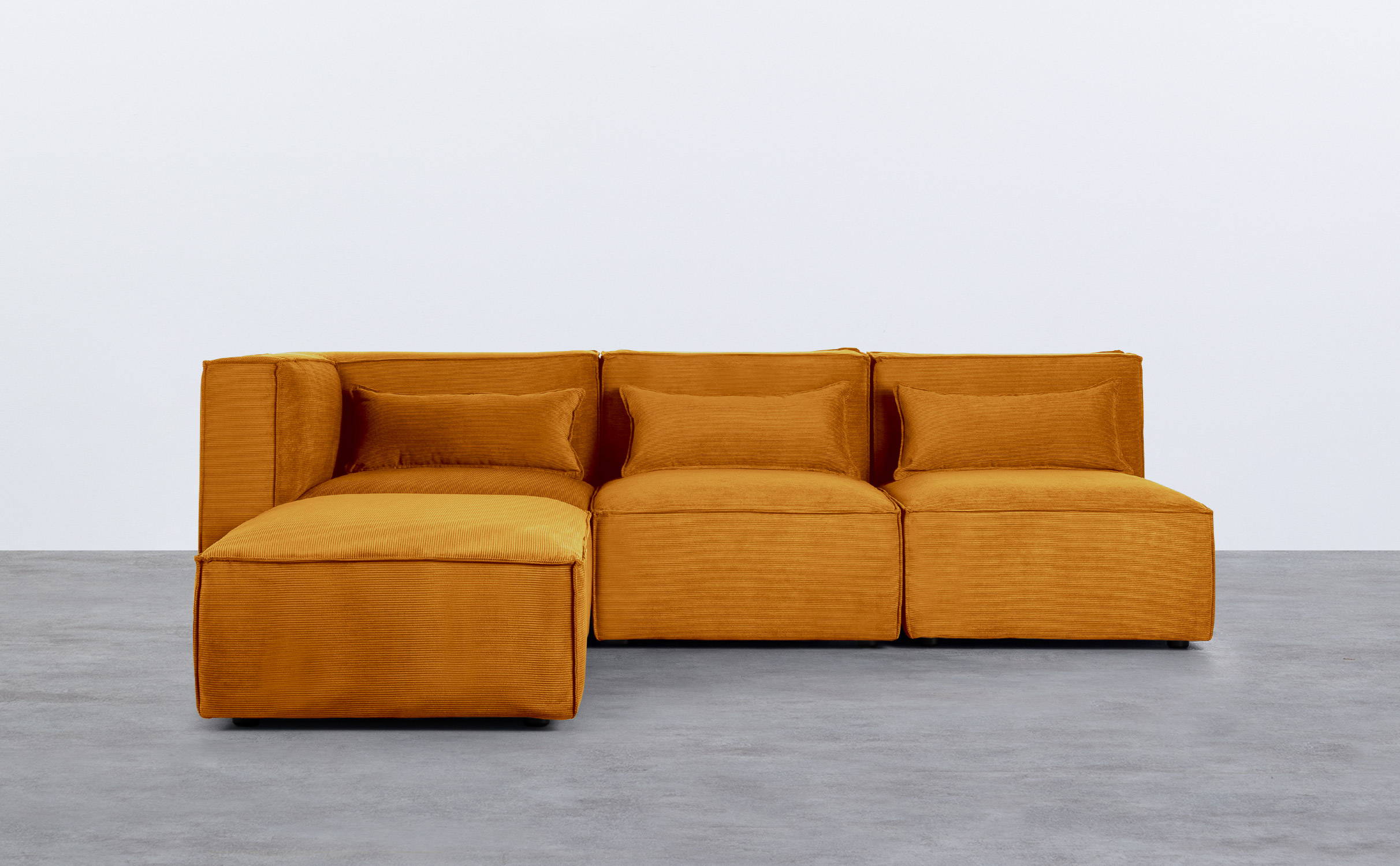 Modulares Sofa 3-Teilig mit 2 Sesseln und Pouf aus Kord Kilhe, Galeriebild 1