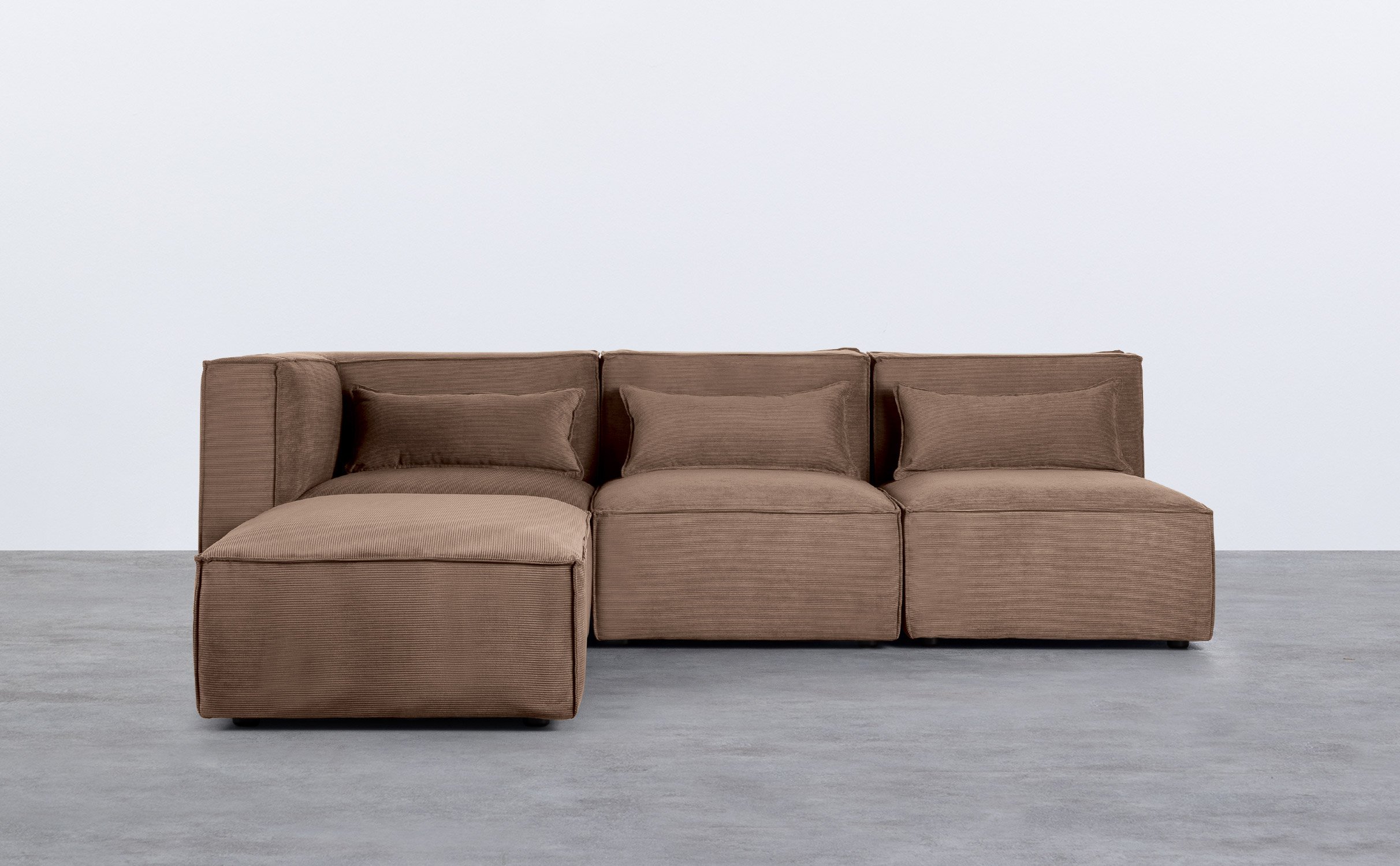 Modulares Sofa 3-Teilig mit 2 Sesseln und Pouf aus Kord Kilhe, Galeriebild 1