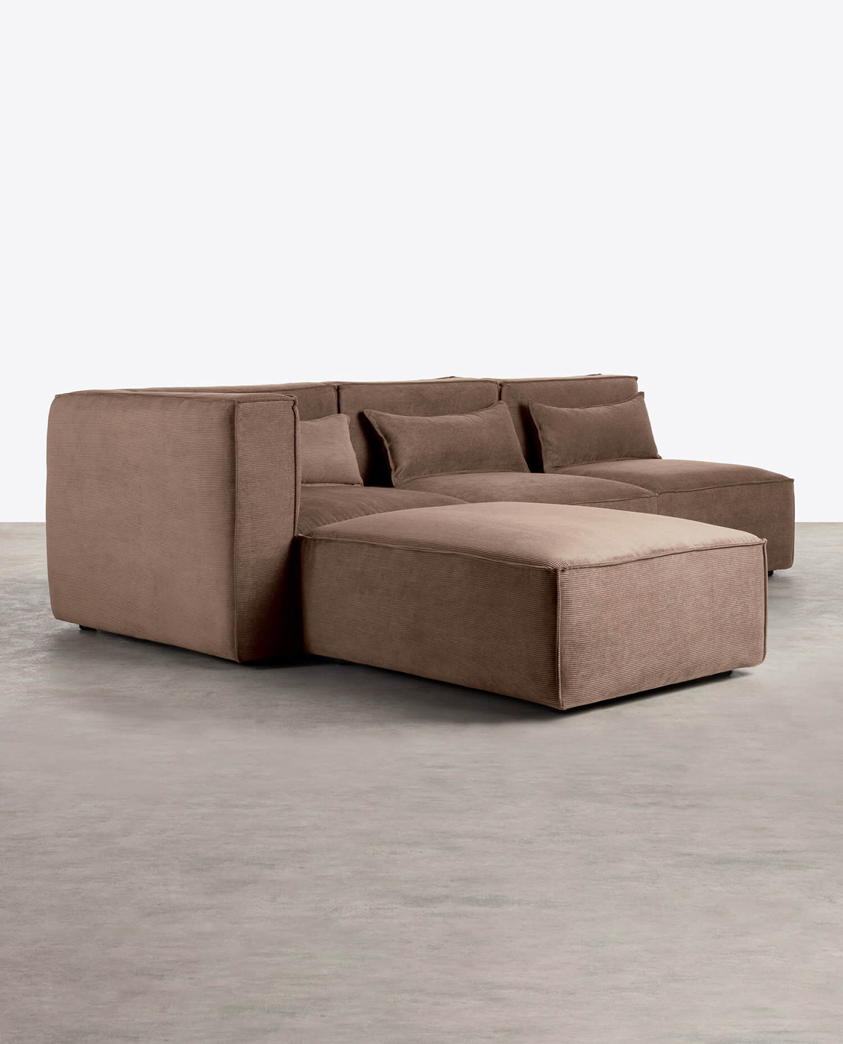 Modulares Sofa 3-Teilig mit 2 Sesseln und Pouf aus Kord Kilhe, Galeriebild 2