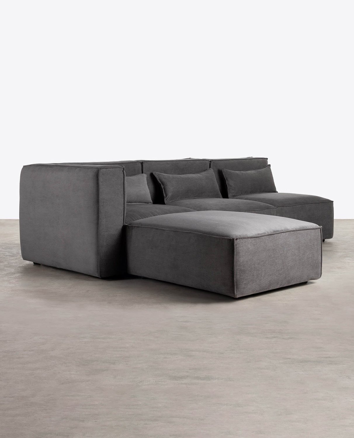 Modulares Sofa 3-Teilig mit 2 Sesseln und Pouf aus Kord Kilhe, Galeriebild 2
