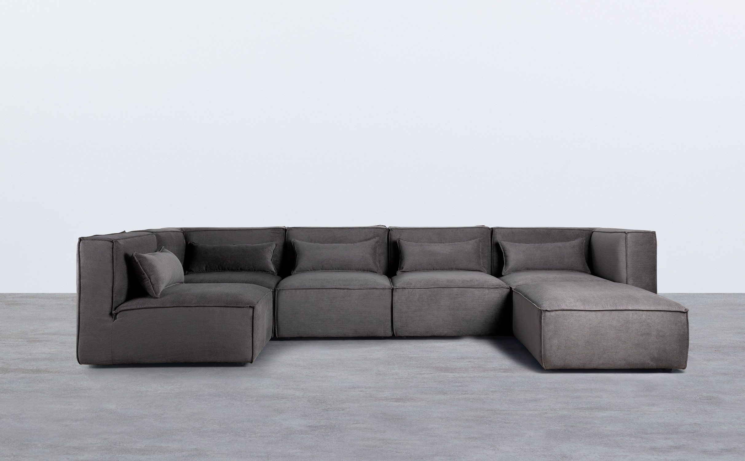 Modulares Sofa 5-teilig und Pouf aus Kord Kilhe, Galeriebild 1