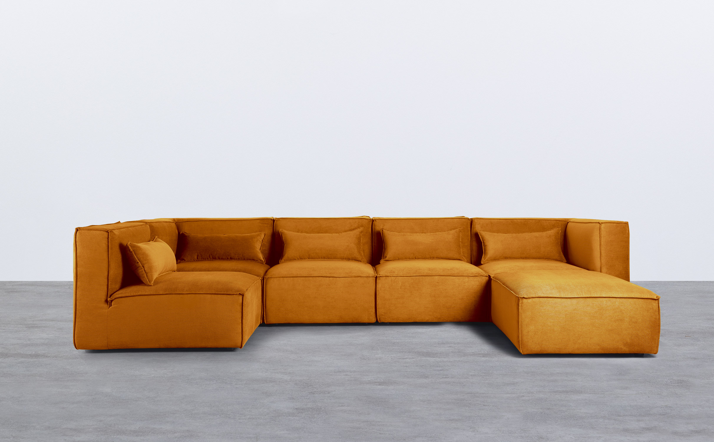 Modulares Sofa 5 teilig und Pouf aus Kord Kilhe