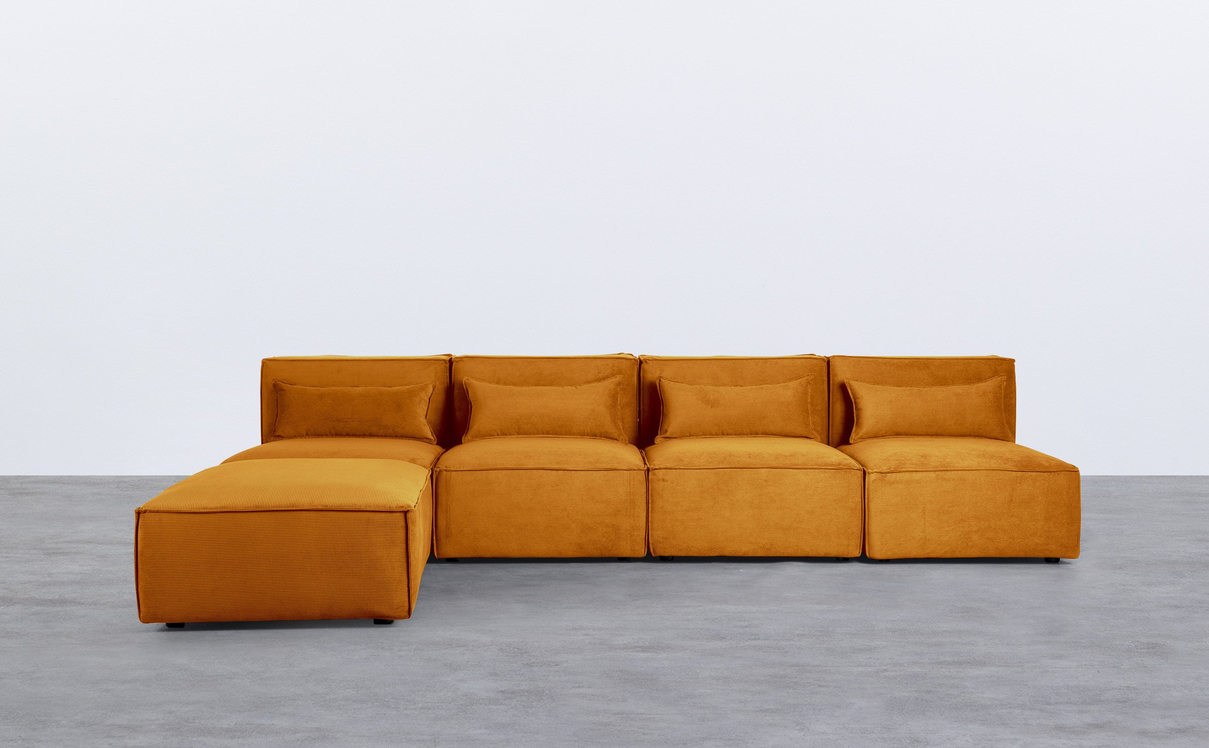 Modulares Sofa 4-Teilig mit Pouf aus Kord Kilhe, Galeriebild 1