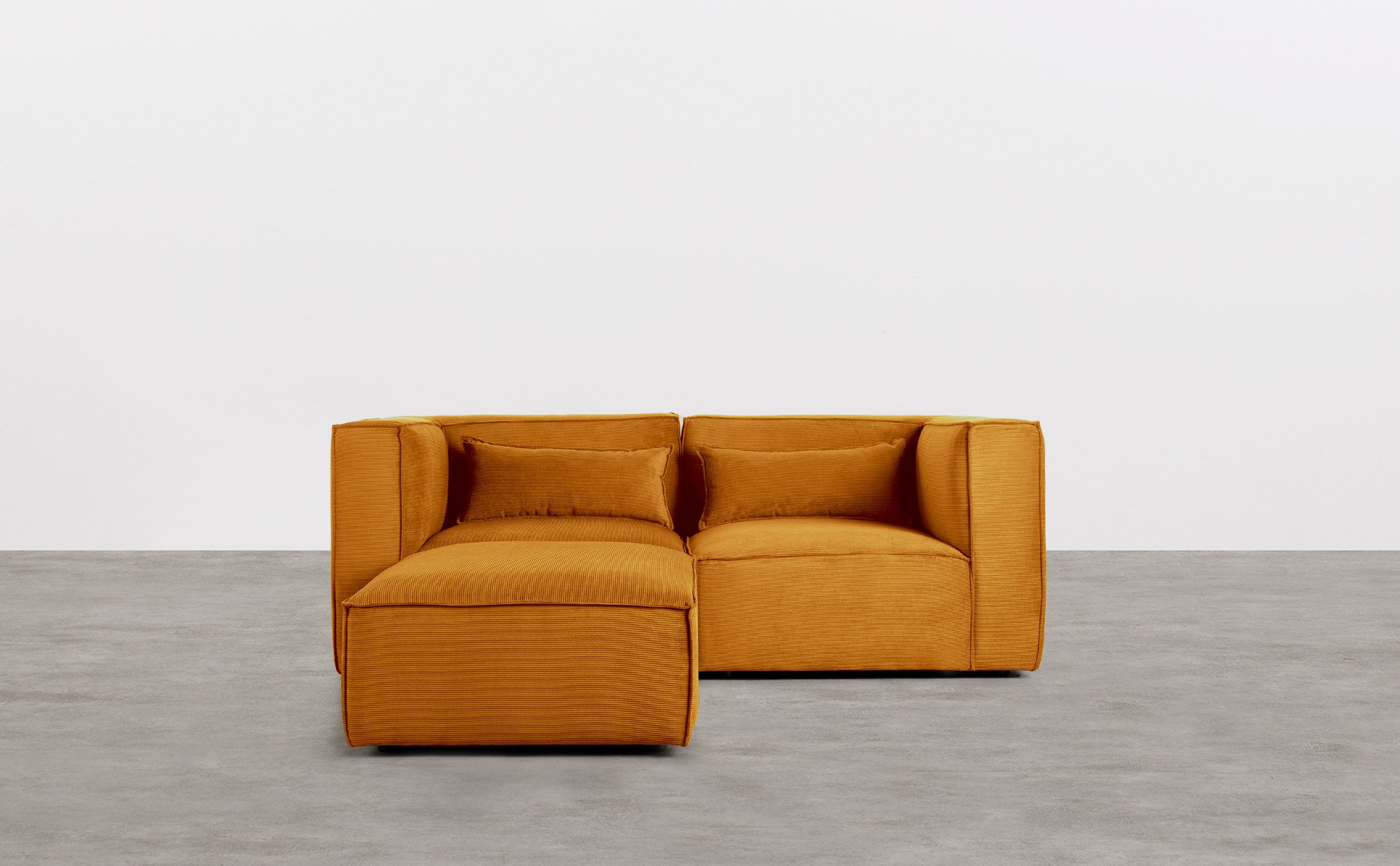Modulares Sofa 2-Teilig mit Ecksofa und Pouf aus Kord Kilhe, Galeriebild 1