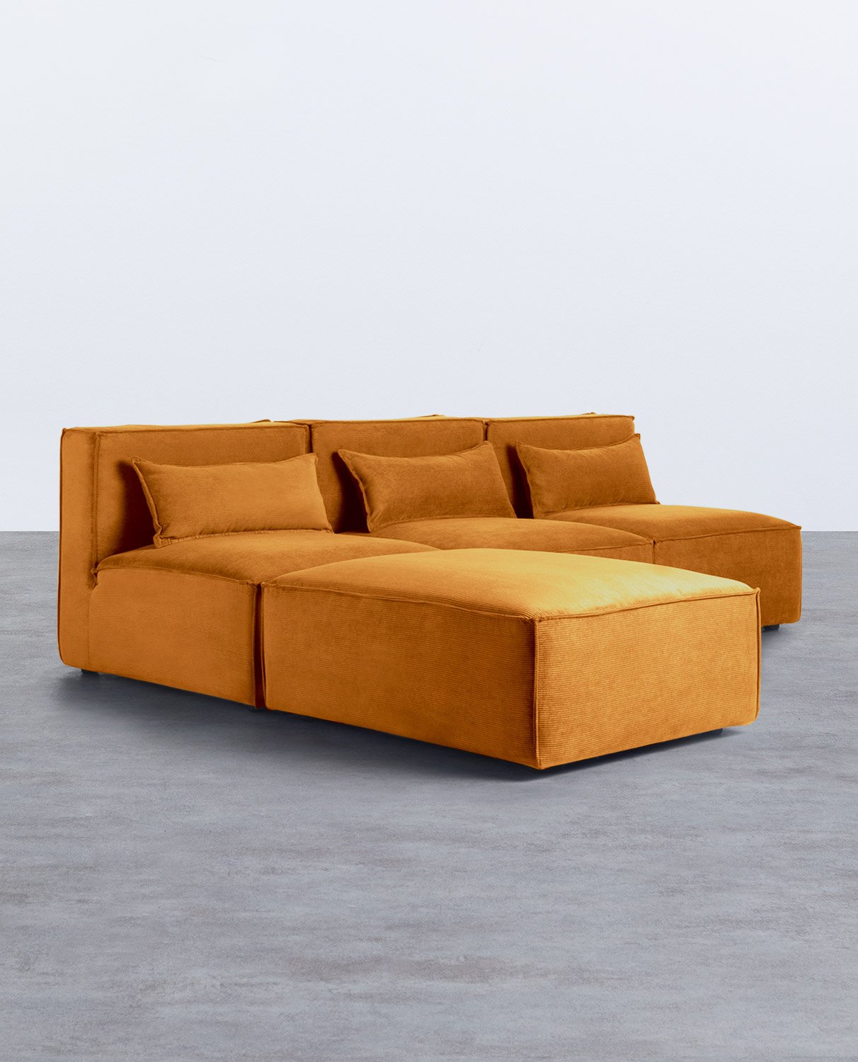 Modulares Sofa 3-Teilig und Pouf aus Kord Kilhe, Galeriebild 2