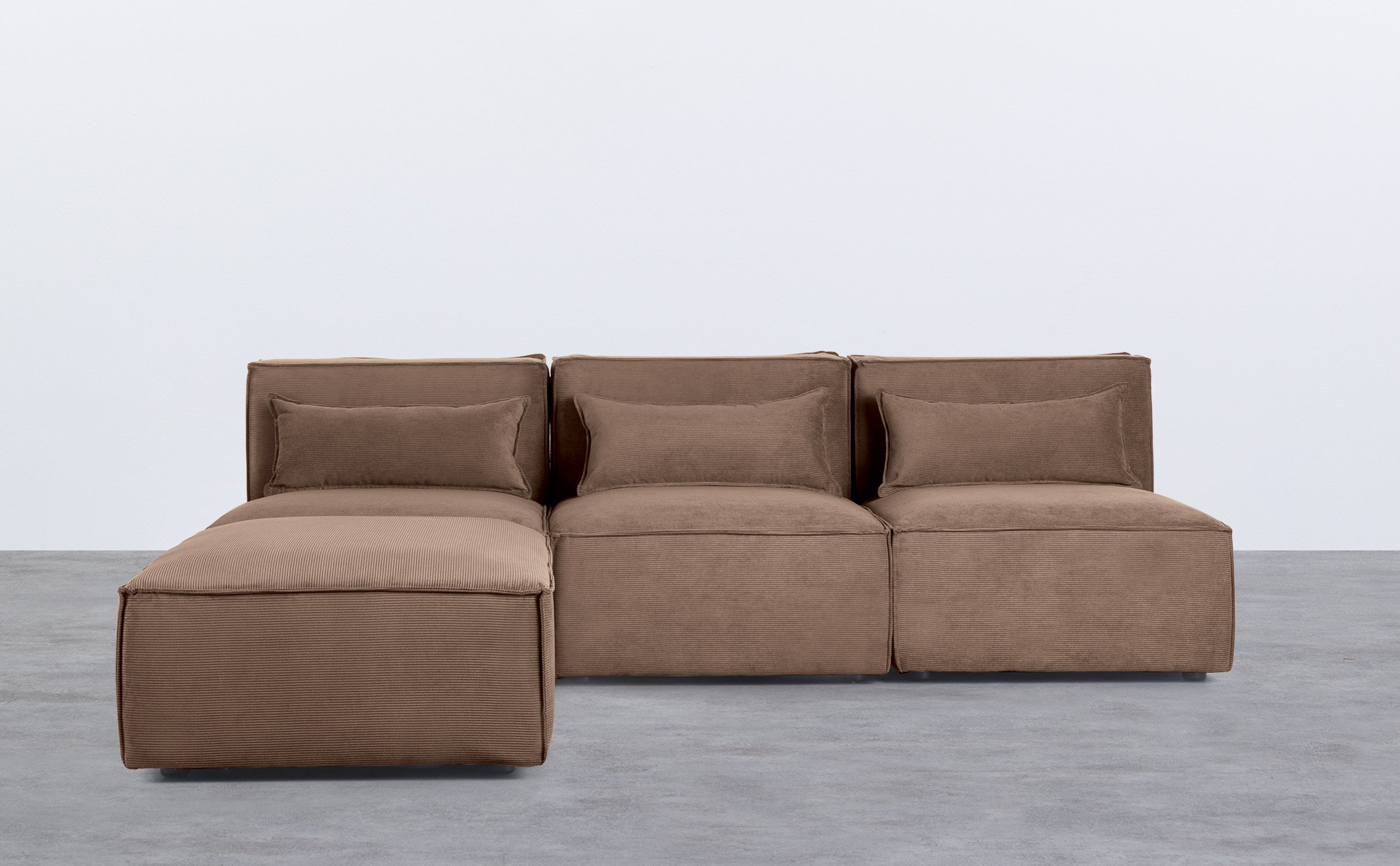 Modulares Sofa 3-Teilig und Pouf aus Kord Kilhe, Galeriebild 1