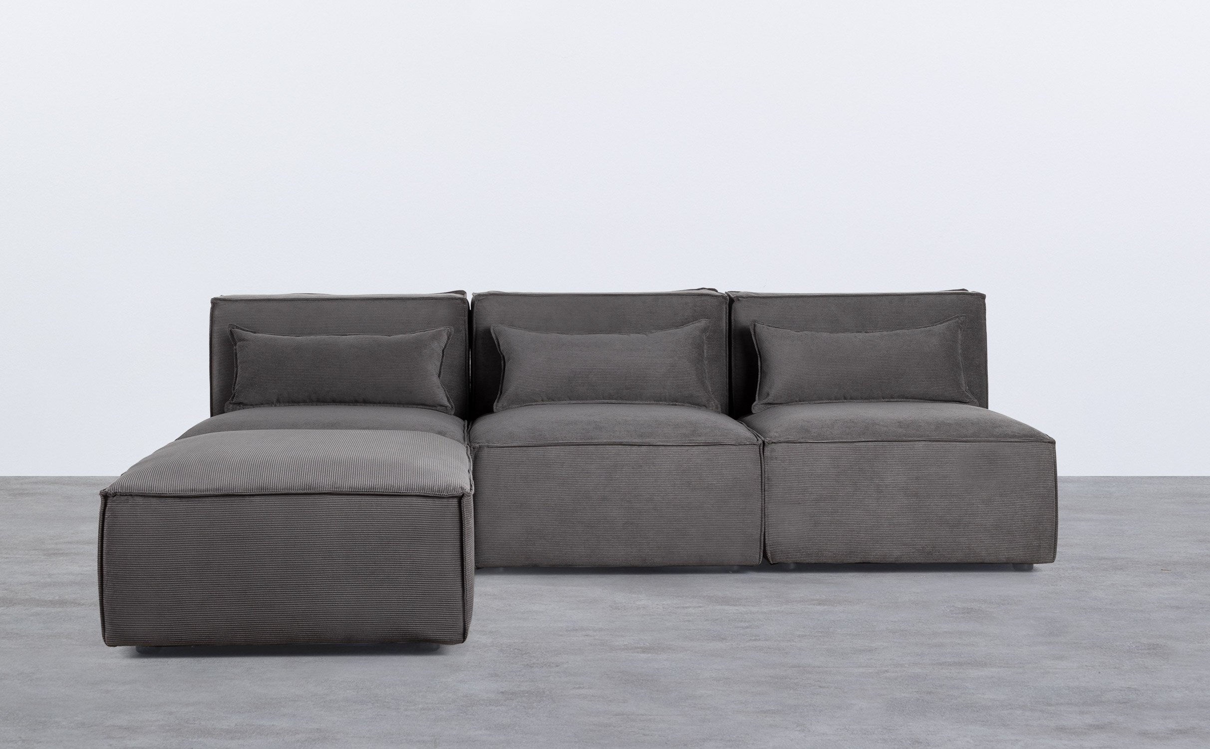 Modulares Sofa 3-Teilig und Pouf aus Kord Kilhe, Galeriebild 1