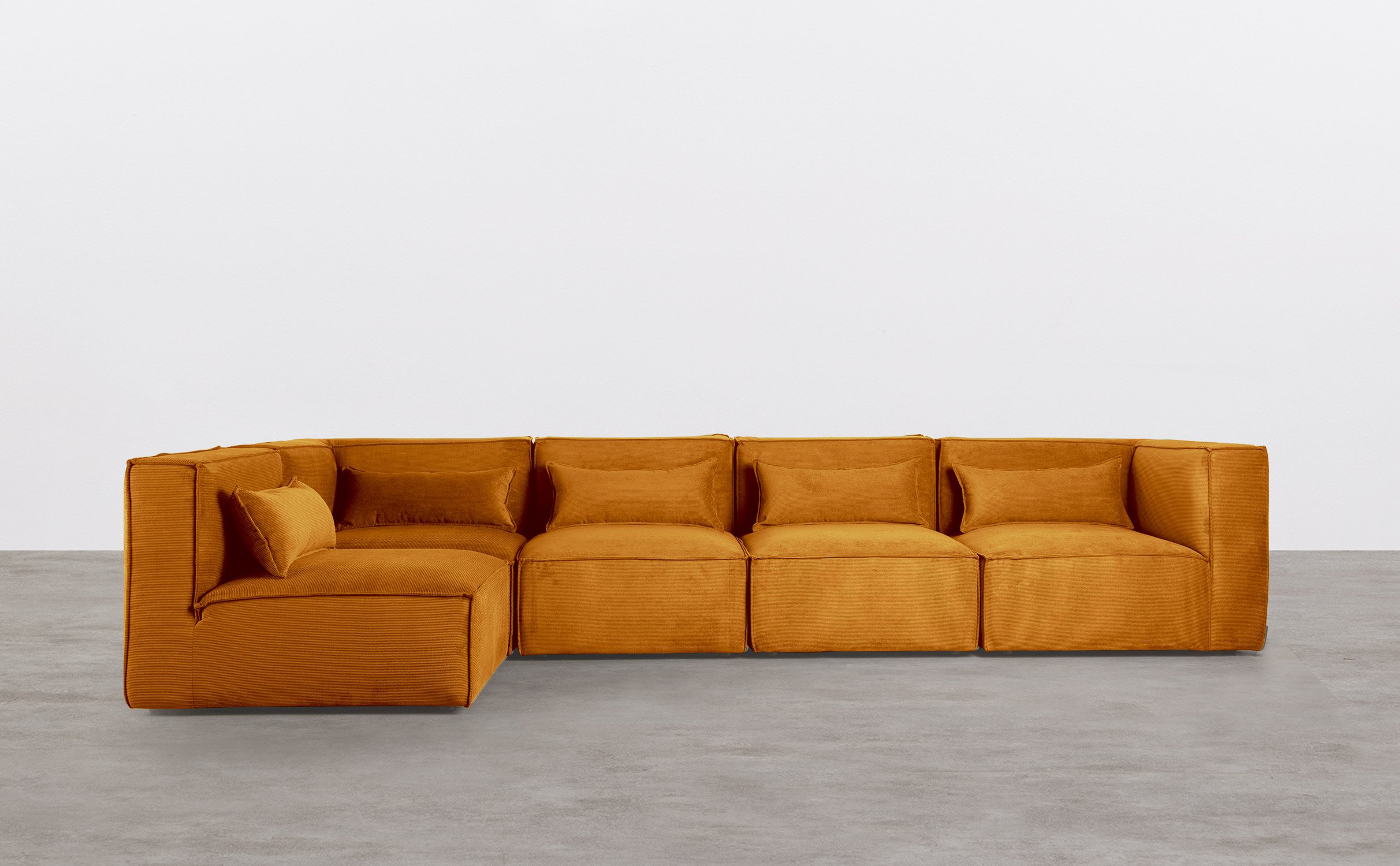 Modulares Sofa 5-Teilig mit 2 Ecksesseln aus Kord Kilhe, Galeriebild 1
