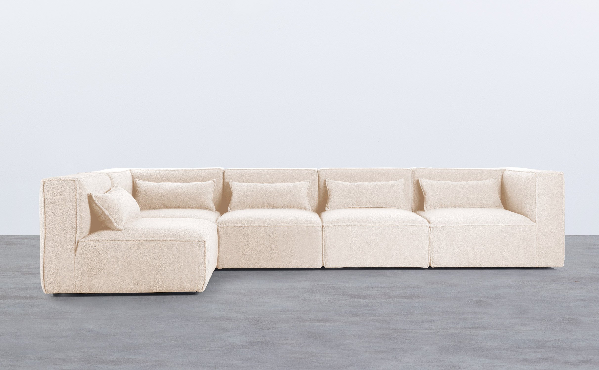 Modulares Sofa 5-Teilig mit 2 Ecksesseln aus Bouclé Stoff Kilhe, Galeriebild 1