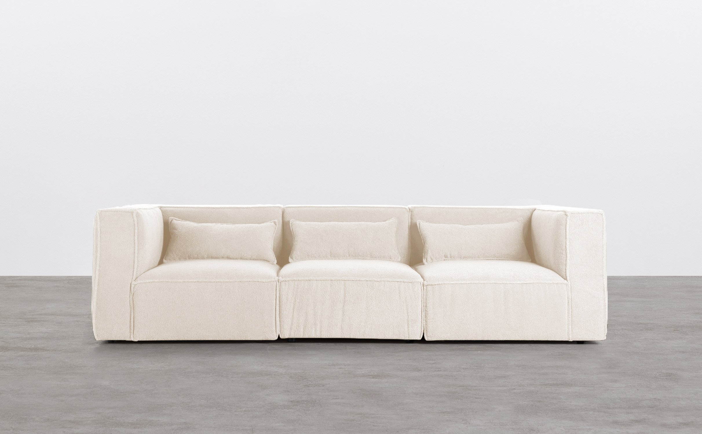 Modulares Sofa 3-Teilig mit 2 Ecksesseln aus Bouclé Stoff Kilhe, Galeriebild 1