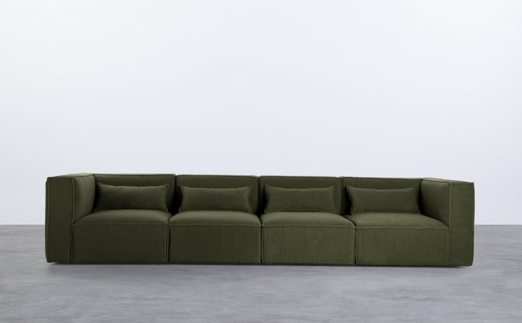 Modulares Sofa 4-Teilig mit 2 Ecksessel aus Bouclé Stoff Kilhe