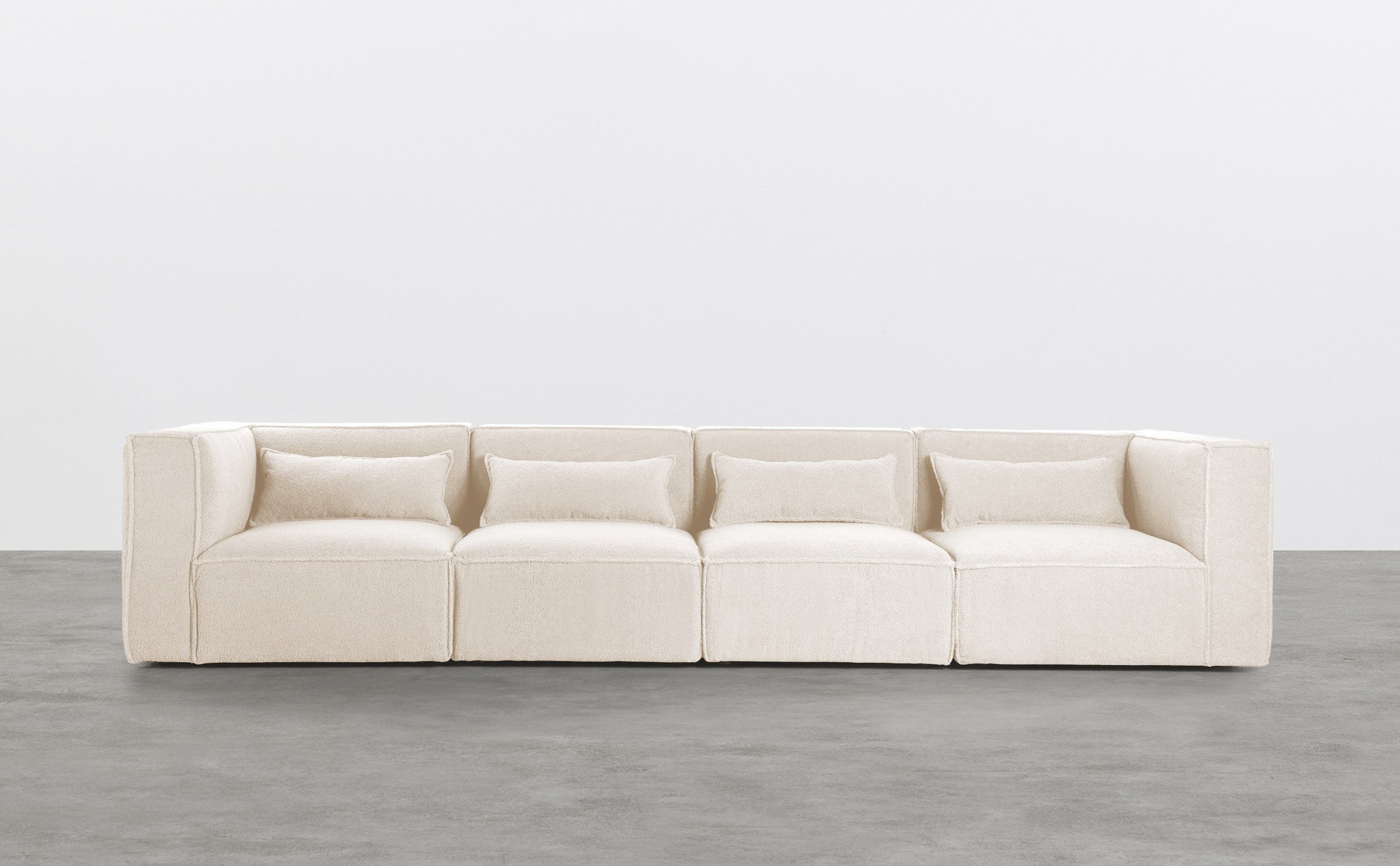Modulares Sofa 4-Teilig mit 2 Ecksessel aus Bouclé Stoff Kilhe, Galeriebild 1