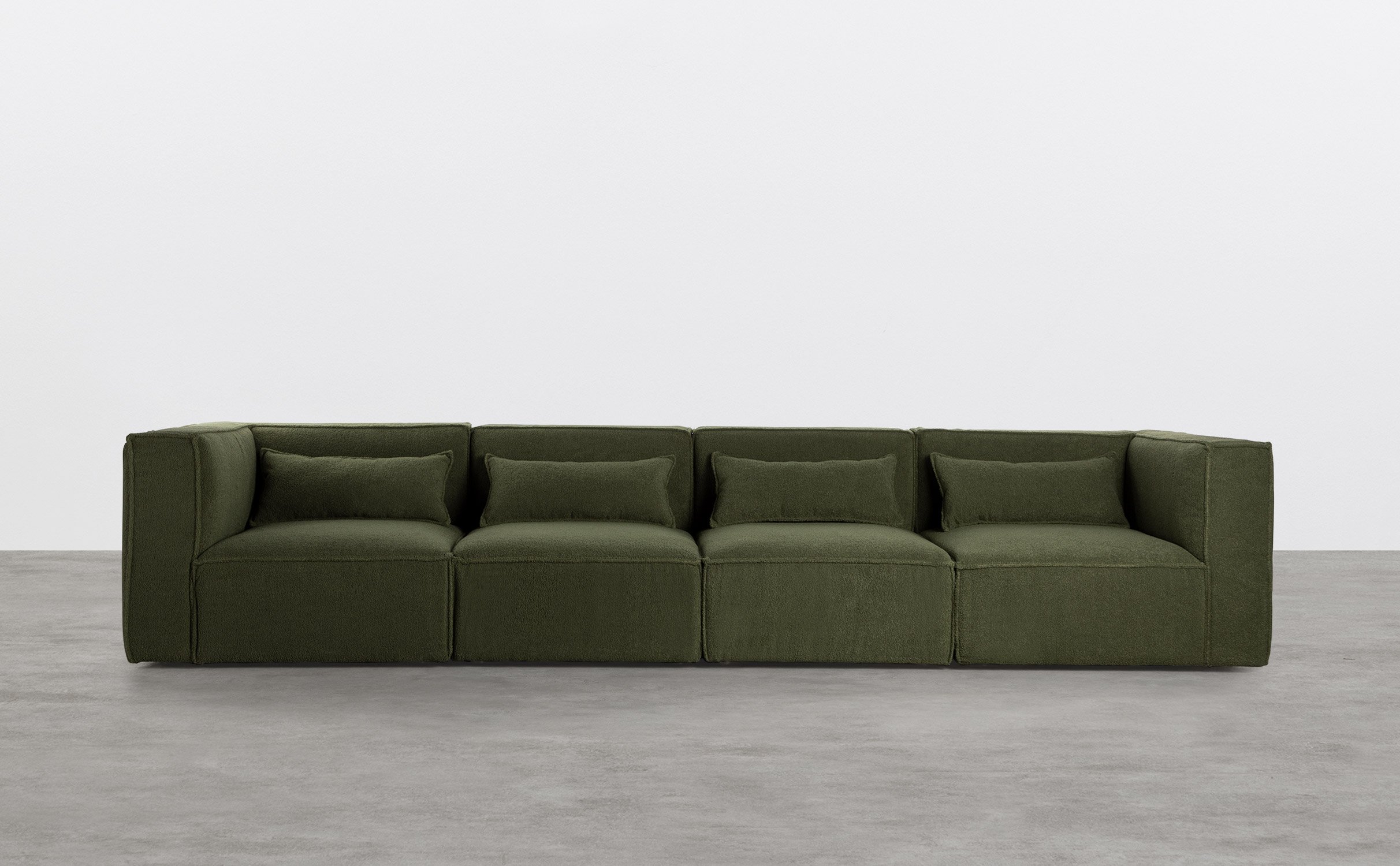 Modulares Sofa 4-Teilig mit 2 Ecksessel aus Bouclé Stoff Kilhe, Galeriebild 1