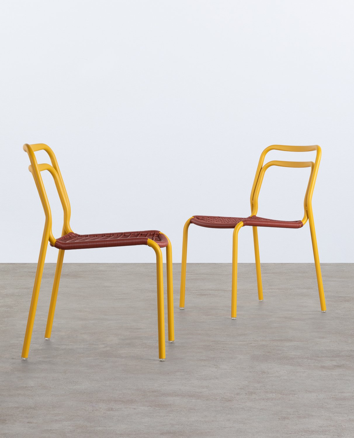 Pack 2 Outdoor-Stühle aus Aluminium und synthetischem Rattan mit Armlehnen Kor, Galeriebild 1