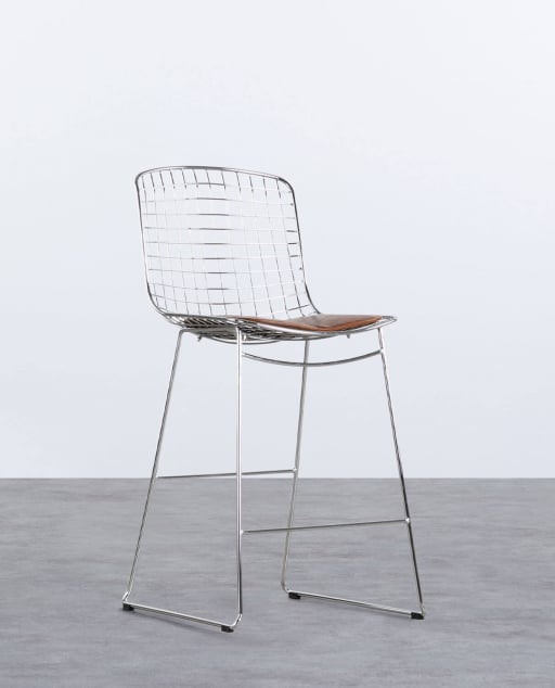 Hoher Metallhocker (66 cm) hohe Rückenlehne Aras 