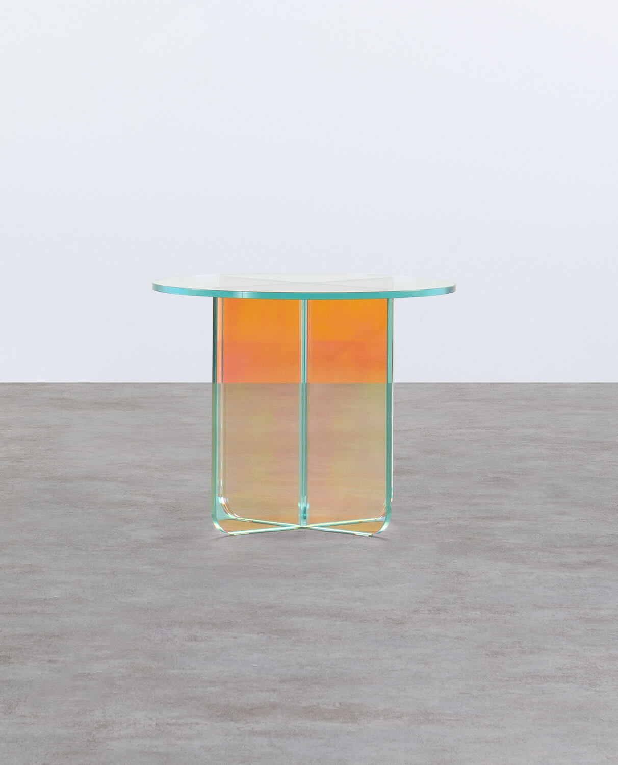  Beistelltisch-Set und Couchtisch-Set aus Schillerndem Gehärtetem Glas Iris, Galeriebild 3