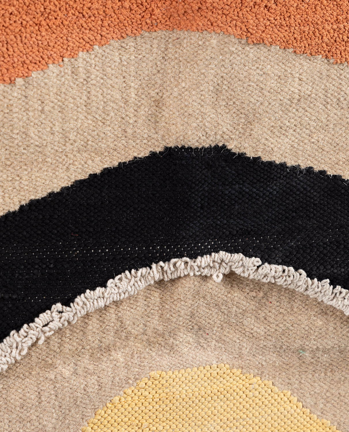 Handgefertigter Teppich aus Wolle und Baumwolle (253X162 cm) Regenbogen, Galeriebild 2