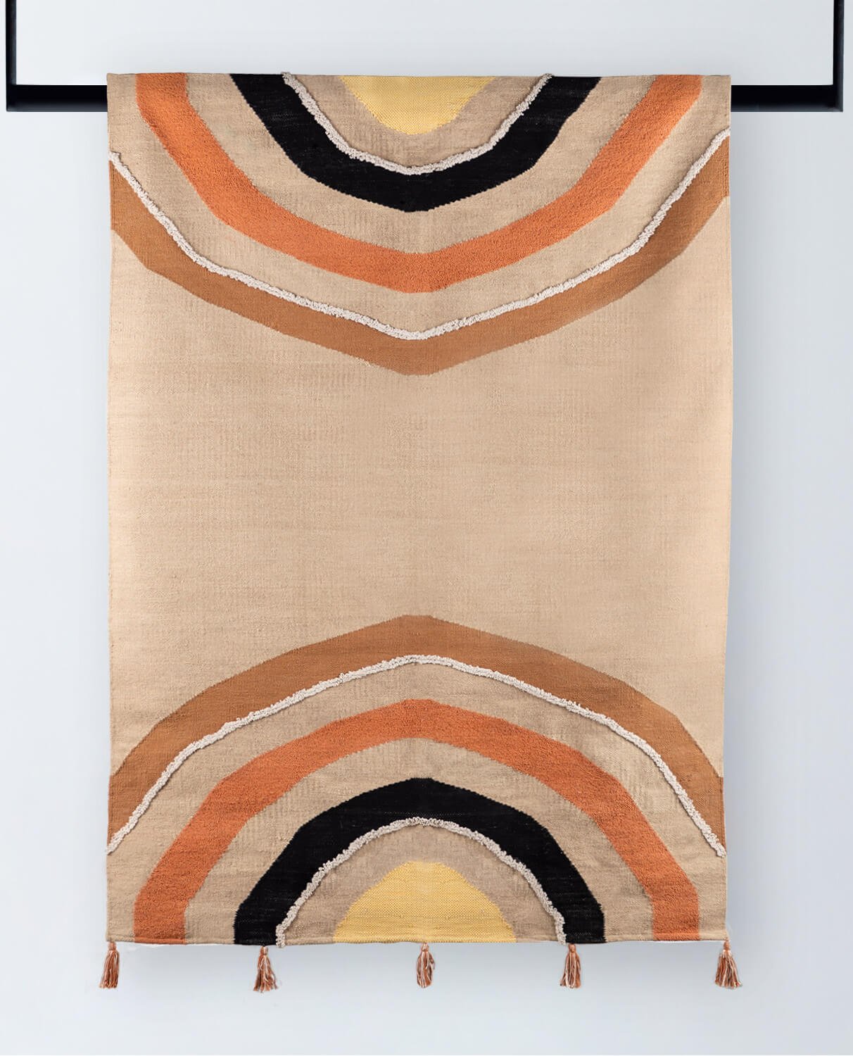 Handgefertigter Teppich aus Wolle und Baumwolle (253X162 cm) Regenbogen, Galeriebild 1