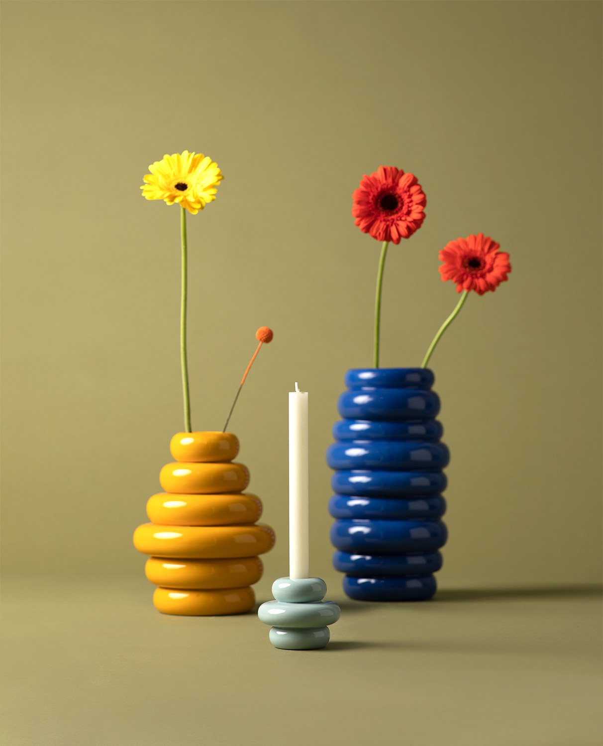 Set 3-teilig Vase und Kerzenständer Casy, Galeriebild 2