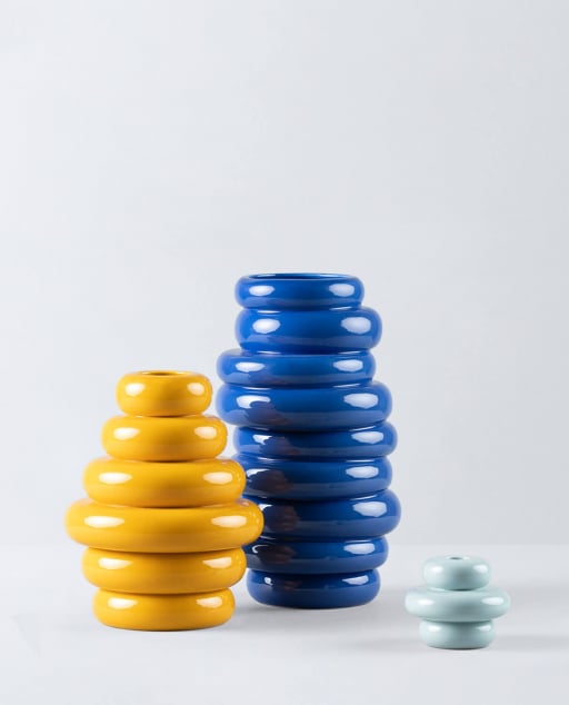 Set 3-teilig Vase und Kerzenständer Casy