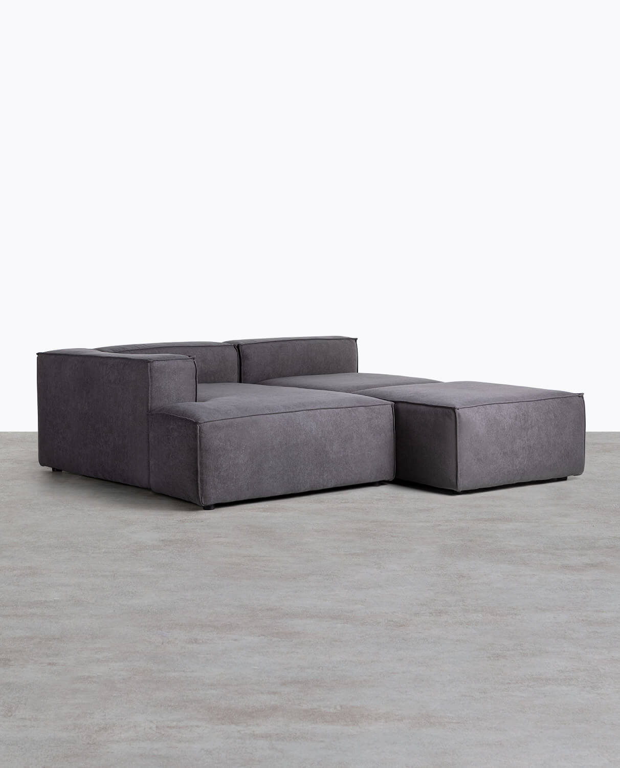 3 Stück Modular Sofa Chaise Longue und Sessel mit Stoff Puff Jordan XL, Galeriebild 2