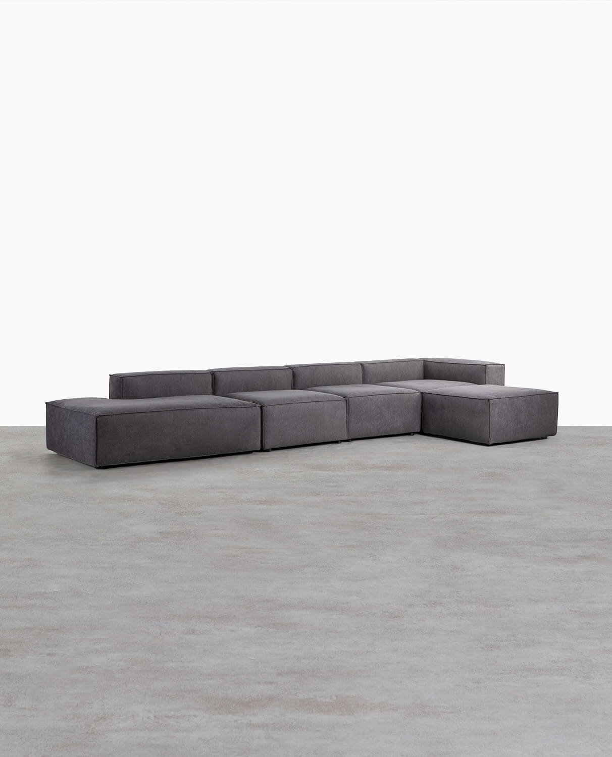 Jordan XL 4-teiliges modulares Sofa mit Diwan und Stoff-Pouf, Galeriebild 2