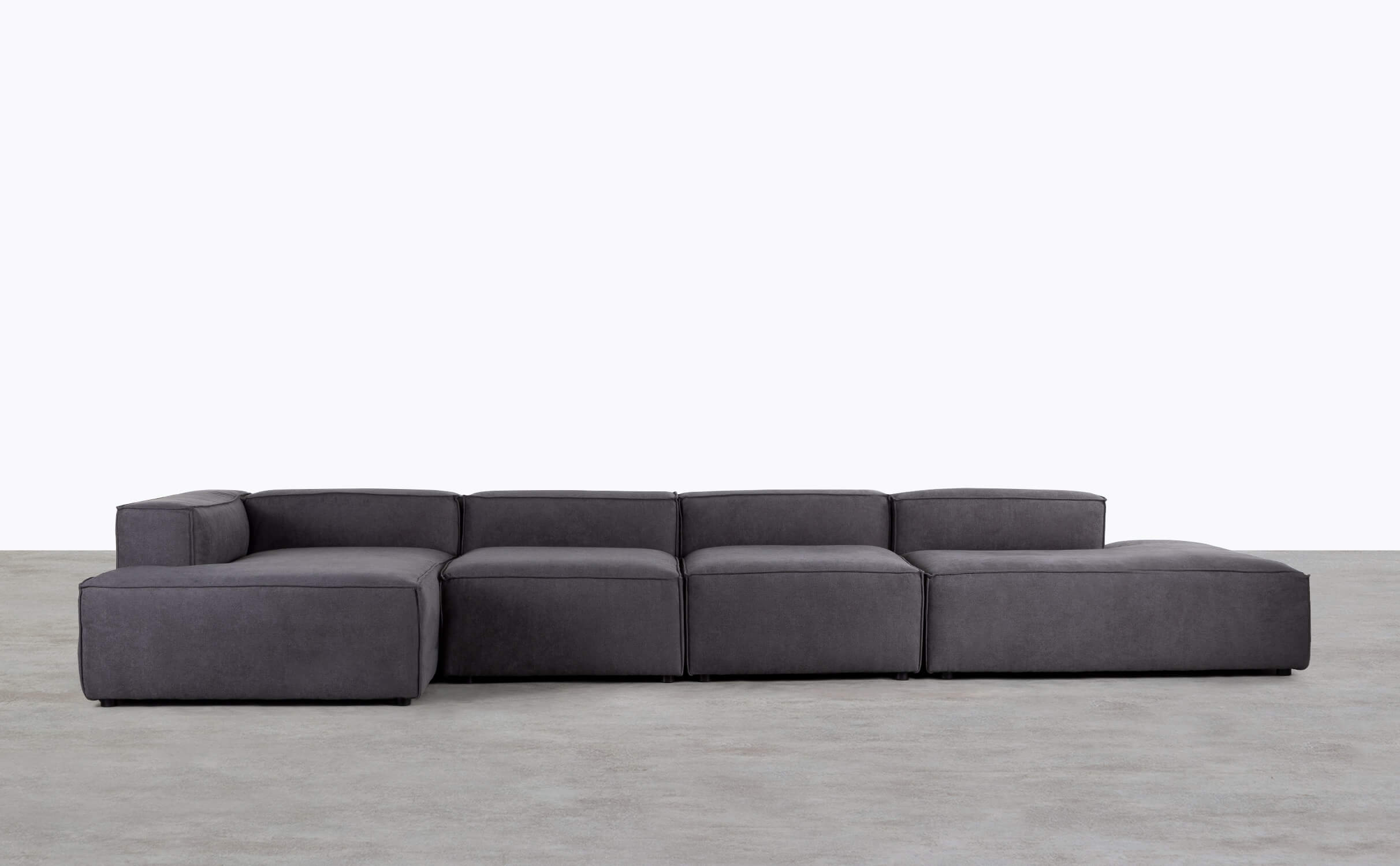 4-teiliges modulares Sofa mit Chaiselongue und Stoffdiwan Jordan XL, Galeriebild 1