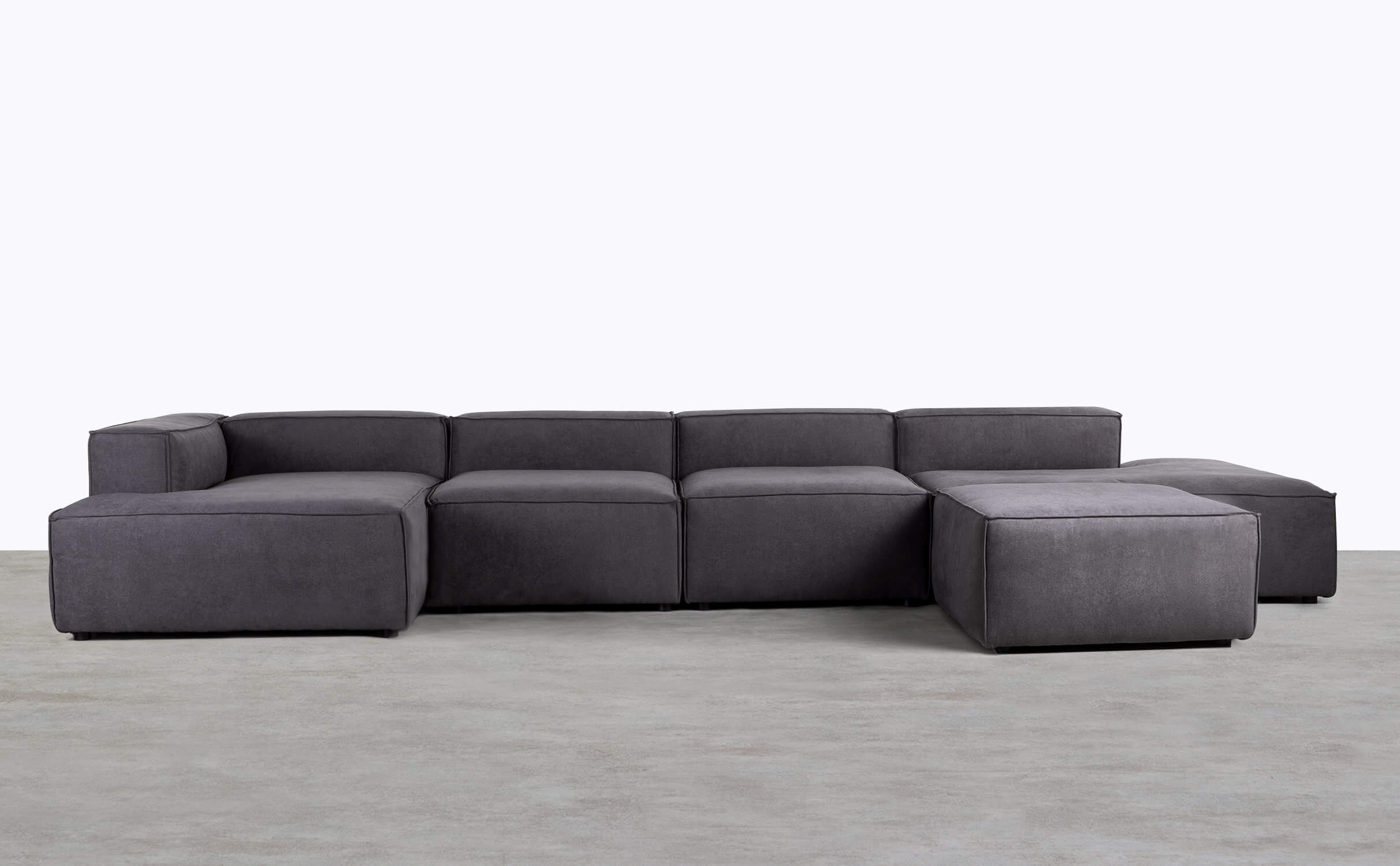 Jordan 5 Piece Modular Sofa mit Chaise Longue, Divan und Fabric Puff Jordan XL, Galeriebild 1