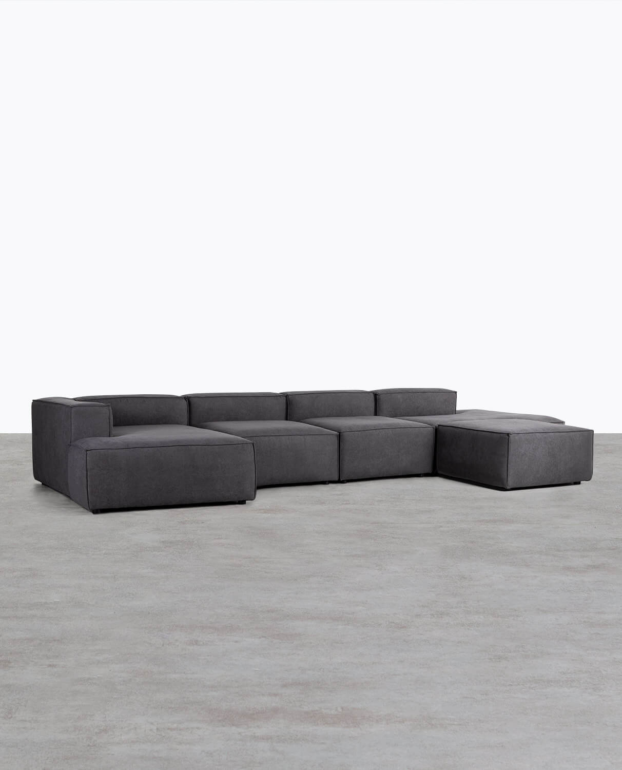 Jordan 5 Piece Modular Sofa mit Chaise Longue, Divan und Fabric Puff Jordan XL, Galeriebild 2
